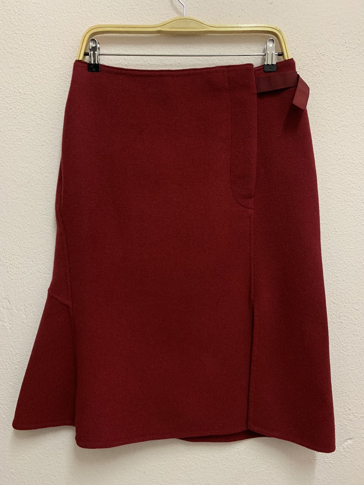 Jil Sander × Uniqlo UNIQLO x JIL SANDER +J Midi Skirt Red New Wool Blend Size 30" / US 8 / IT 44 - 1 Thumbnail