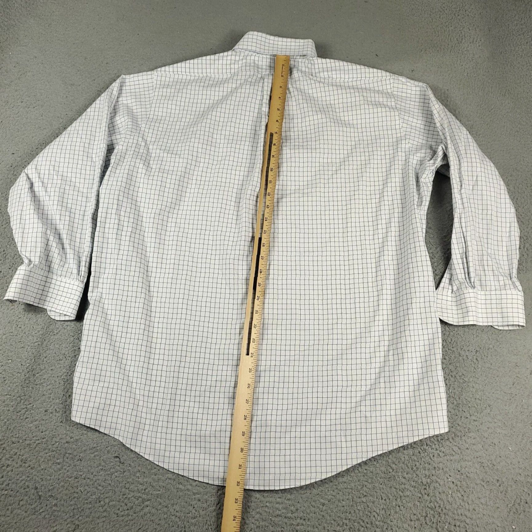 Brooks Brothers Brooks Brothers Shirt Mens 16.5 White Blue Check Dress Button Up Long Sleeve Size 42R - 3 Thumbnail