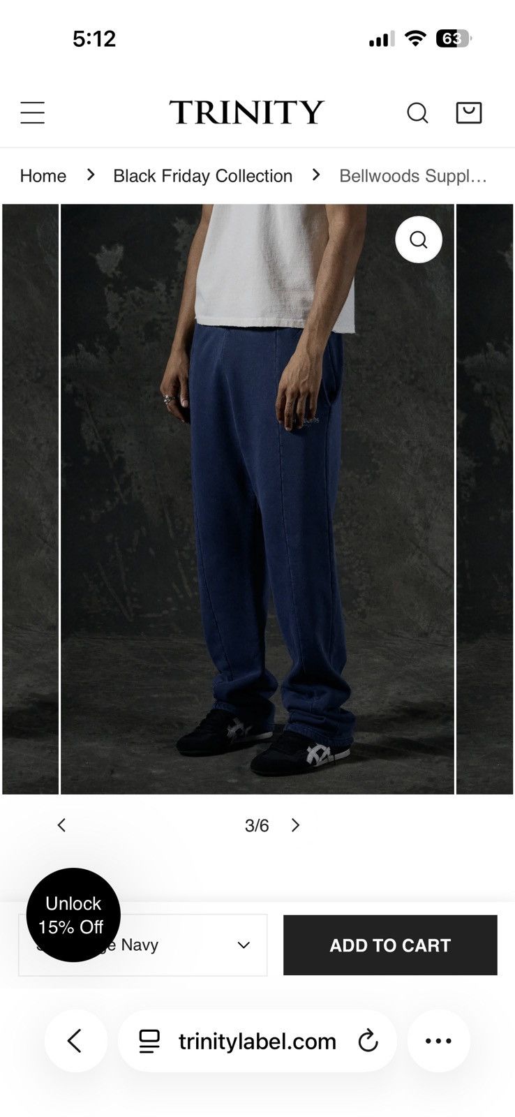 Trinity The Label Trinity BELLWOODS SUPPLY SWEATPANTS - VINTAGE NAVY Size US 33 - 7 Thumbnail