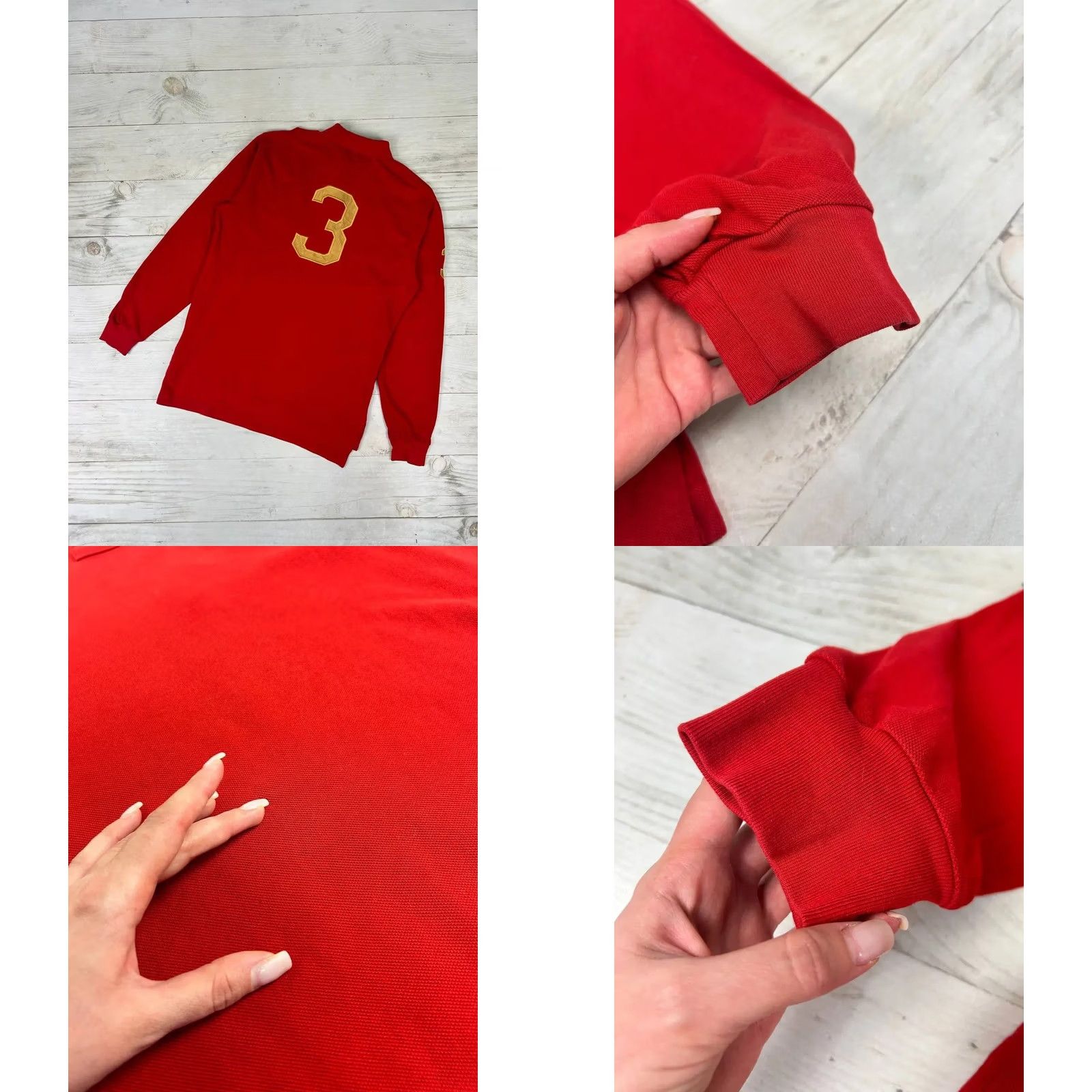 Polo Ralph Lauren VINTAGE Polo Ralph Lauren Big Pony Polo Shirt Long Sleeve Men Sz S RED Size US S / EU 44-46 / 1 - 9 Thumbnail