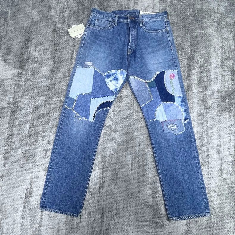 Kapital KAPITAL Floral Patchwork Denim Pants Size US 34 / EU 50 - 1 Thumbnail