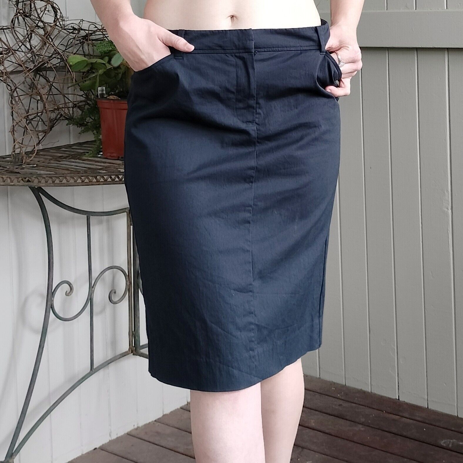 Designer Sportscraft Skirt High Waisted Pencil Corporate Workwear Size 30" / US 8 / IT 44 - 4 Thumbnail