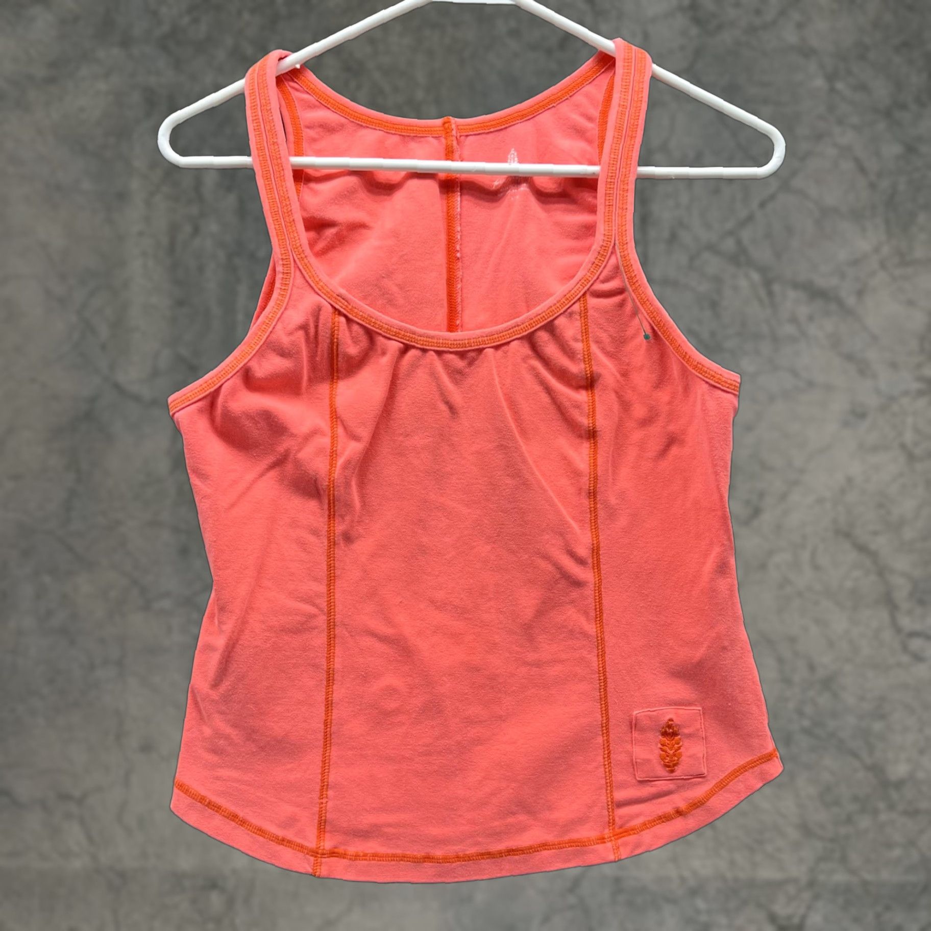 Free People Free People Tank Top Womens L Orange Scoop Neck Stretch Athletic Yoga Shirt Size L / US 10 / IT 46 - 1 Thumbnail