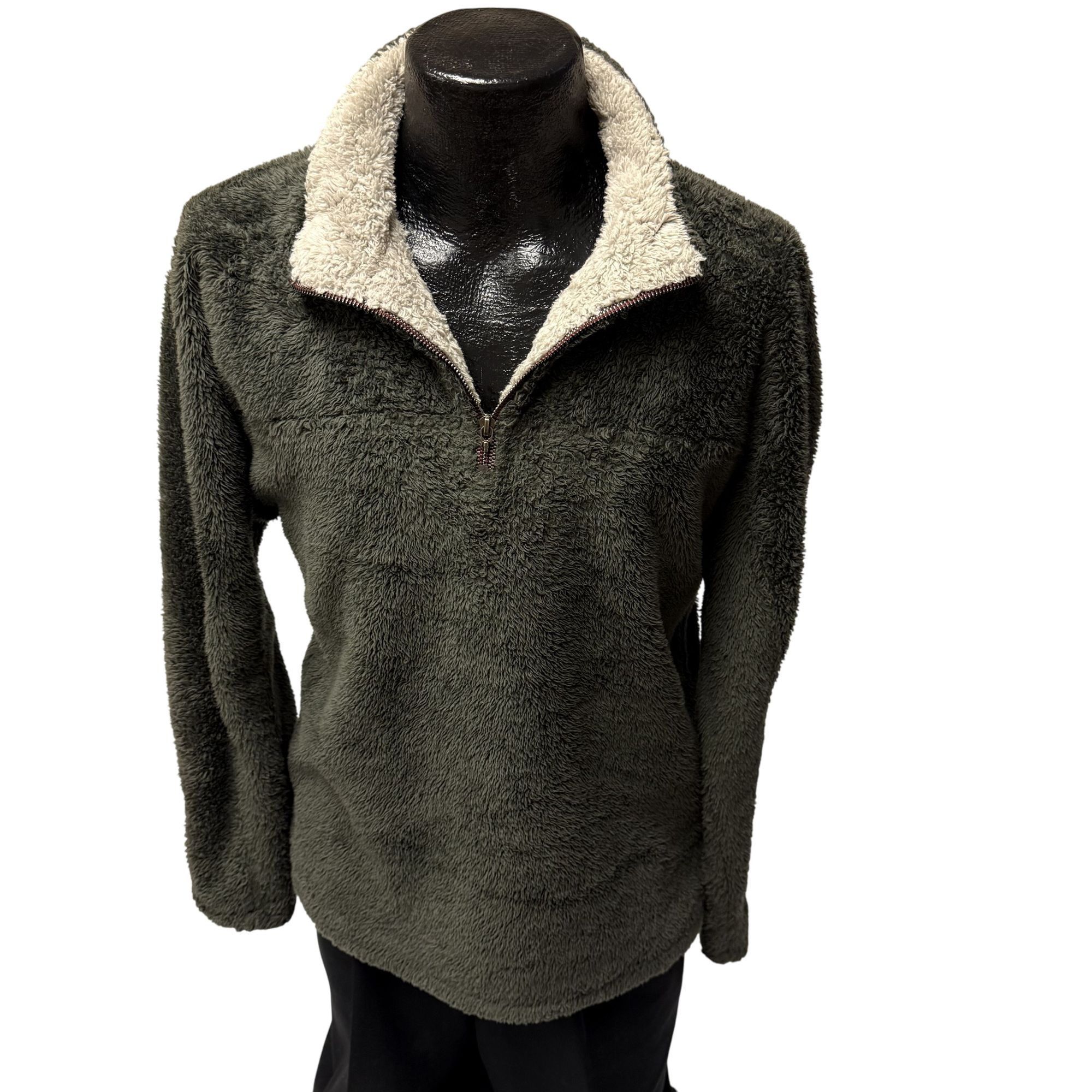 True Grit True Grit Men Army Green 1/4 Zip ULTRA SOFT Fleece Pullover Size US S / EU 44-46 / 1 - 1 Thumbnail