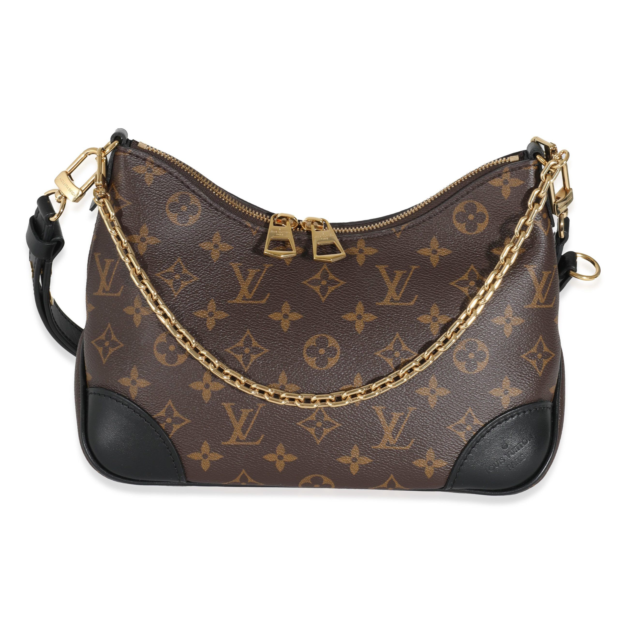 image of Louis Vuitton Black Monogram Canvas Boulogne Nm in Brown, Women's