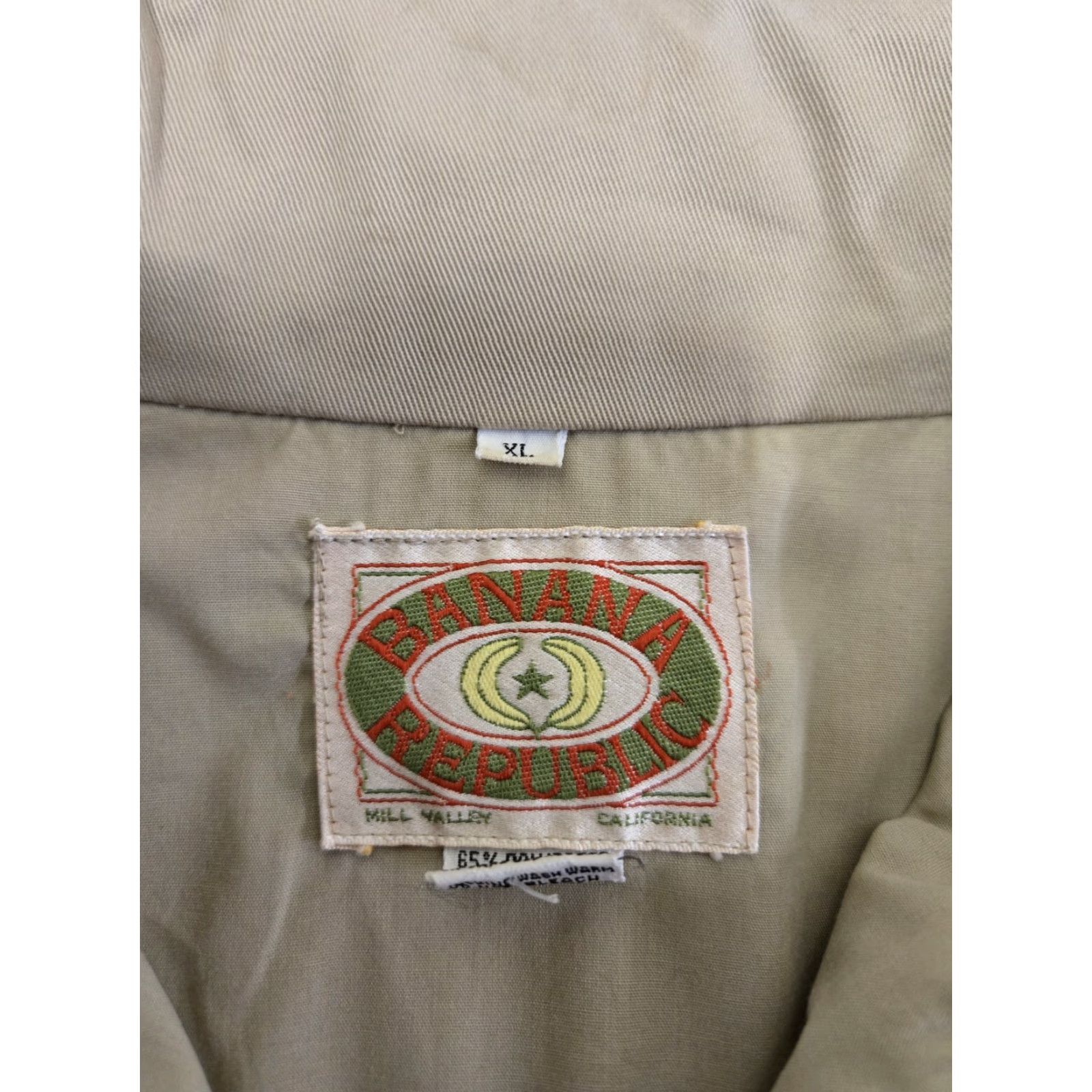 Banana Republic VINTAGE Banana Republic Safari Vest Jacket Men XL Beige 100% Cotton Canvas Hood Hidden Pockets Zipper Stand-Up Collar Outdoor Safari 80s 90s Size US XL / EU 56 / 4 - 4 Thumbnail