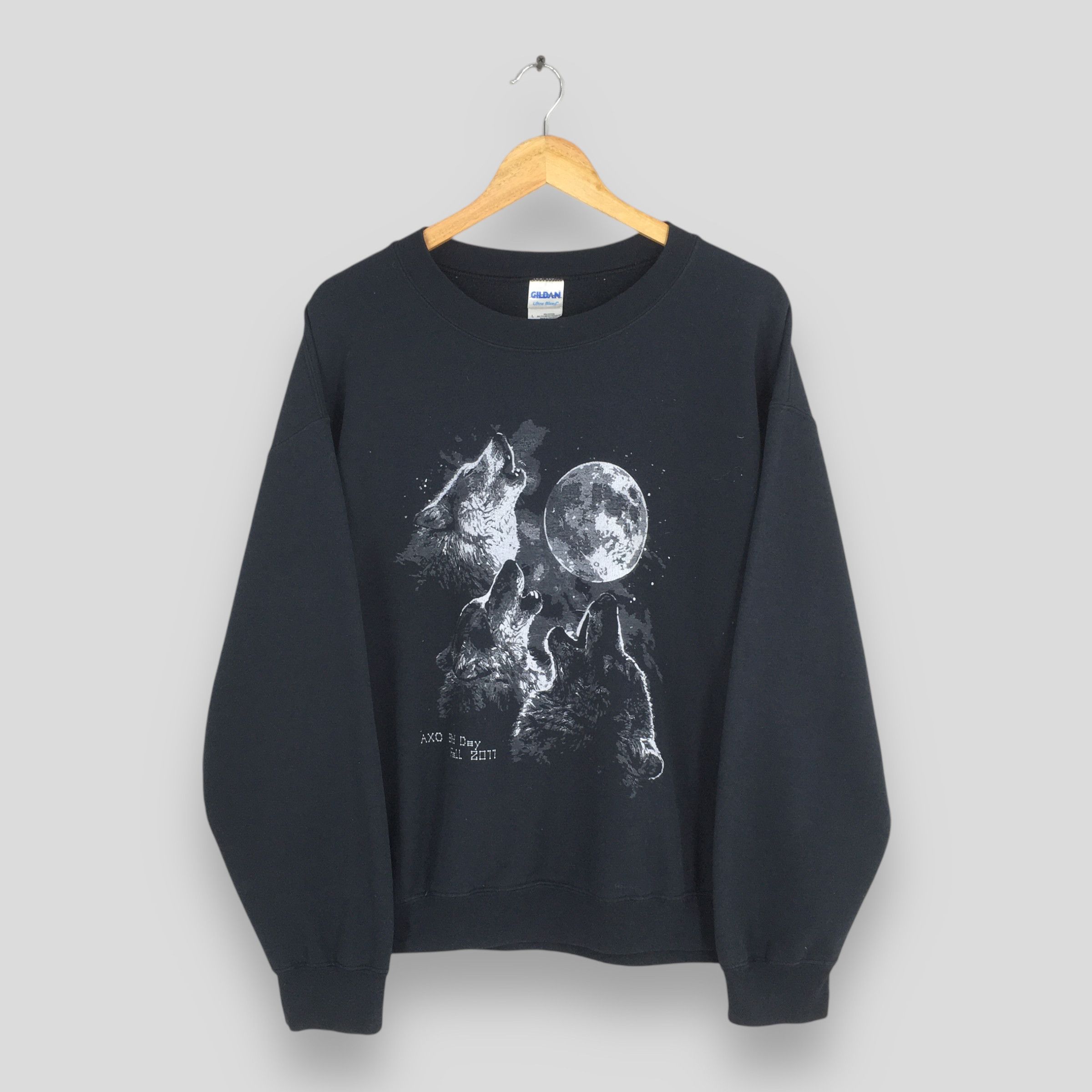 Habitat × Vintage Vintage The Wolf Wildlife Black Sweatshirt Large Size US L / EU 52-54 / 3 - 1 Thumbnail