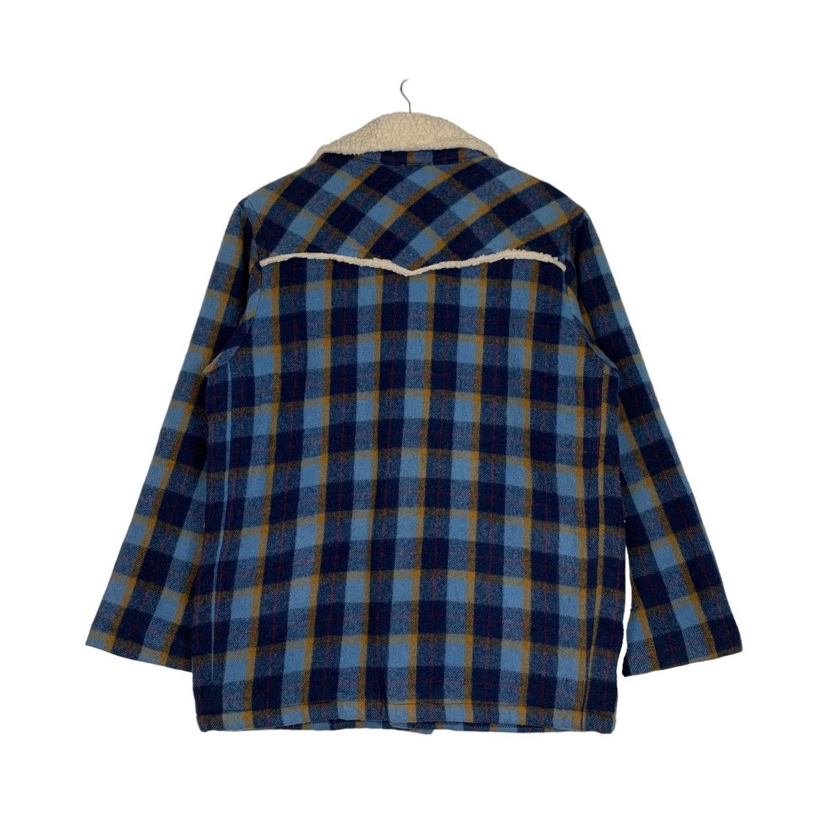Japanese Brand VAN JAC Sherpa Lined Blue Tartan Wool Jacket #1011-C45 Size US M / EU 48-50 / 2 - 7 Thumbnail
