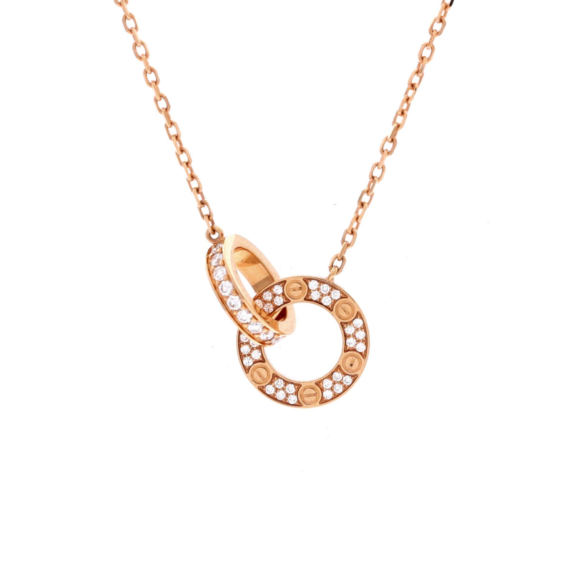 Cartier Love Interlocking Pave Necklace Size ONE SIZE - 1 Thumbnail