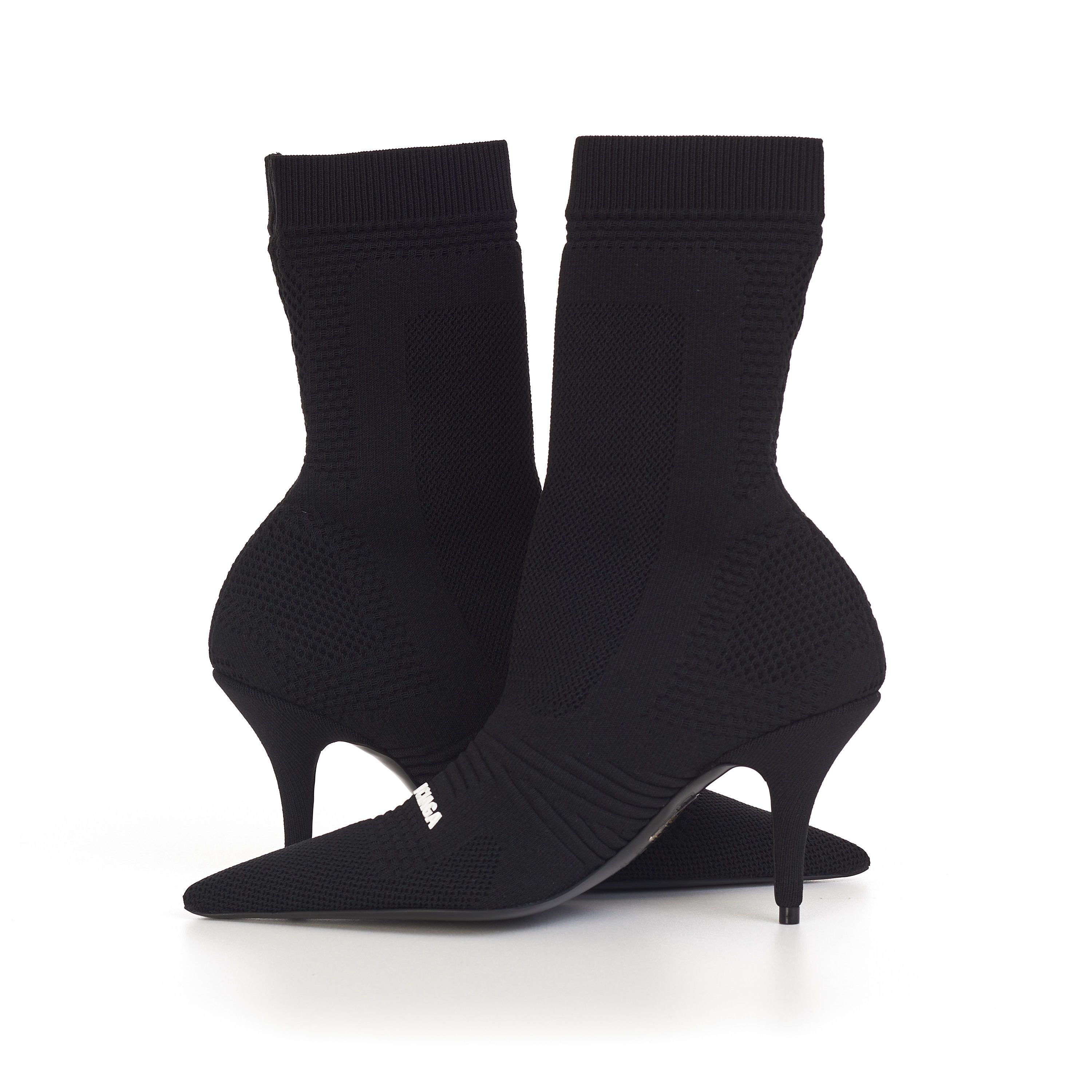 Balenciaga Knife Bootie In Black Textured Knit with Balenciaga logo Size US 5 / IT 35 - 9 Thumbnail