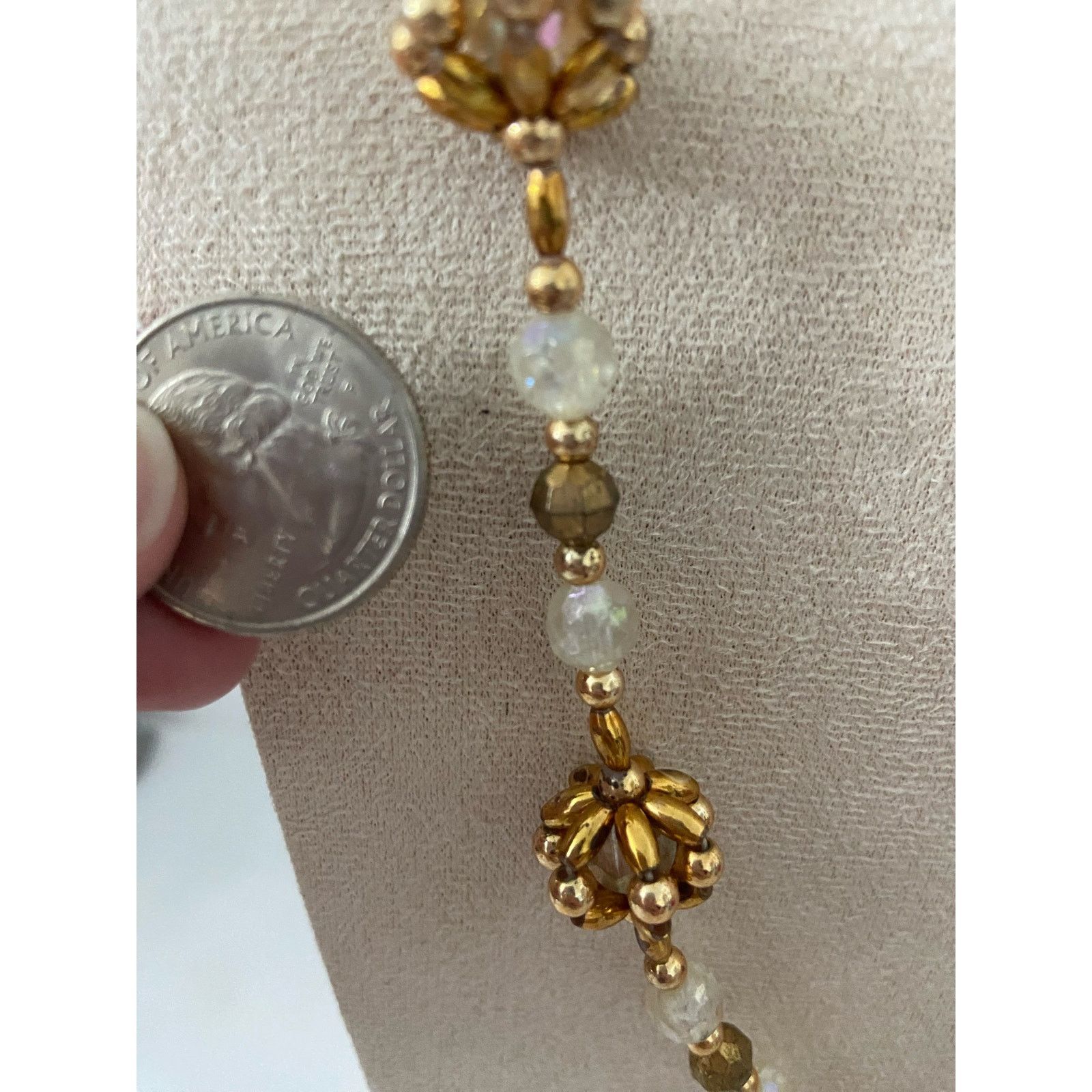 Other Gold and clear bead long y necklace Size ONE SIZE - 3 Thumbnail