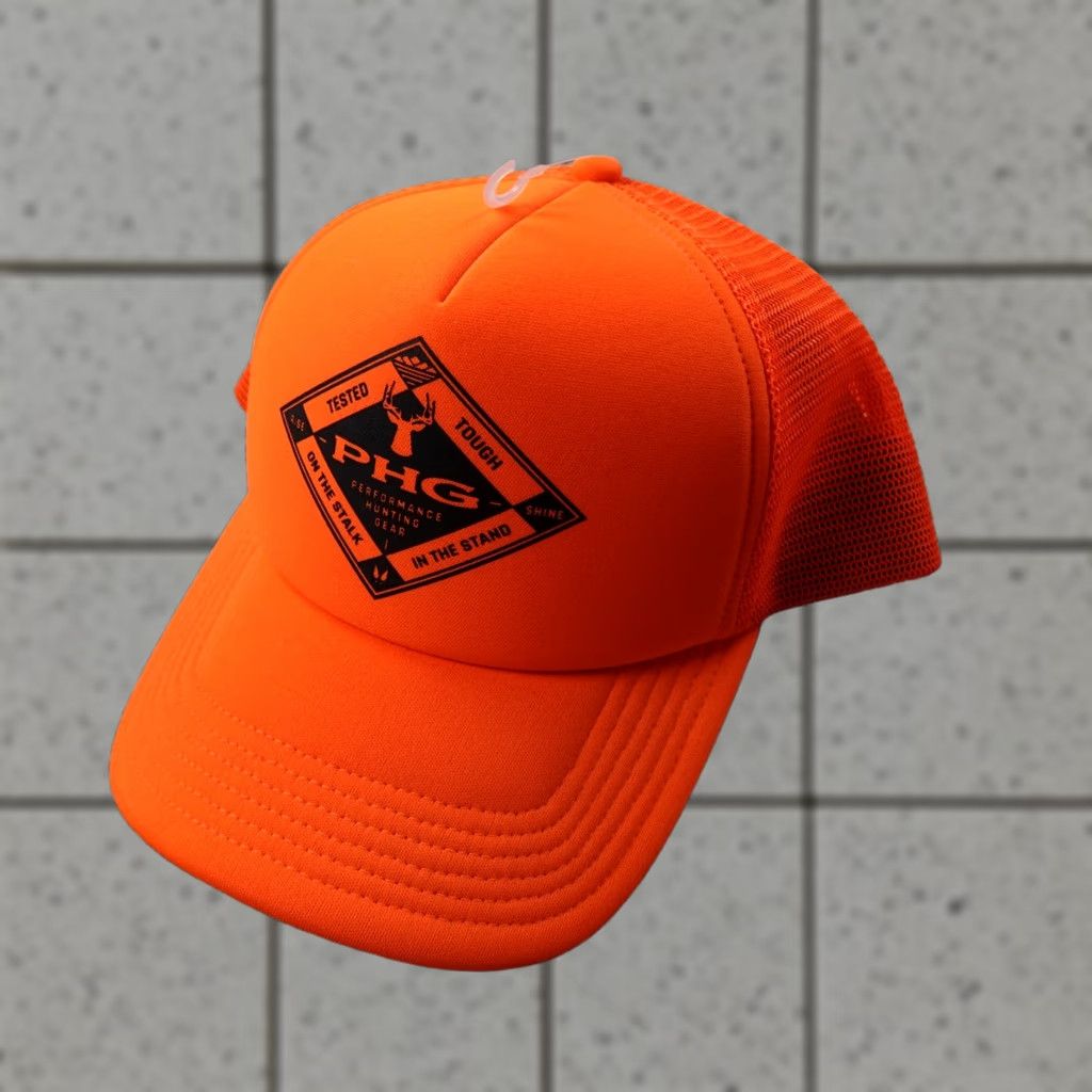 Vintage Columbia Hat Cap Mens One Size Blaze Orange Adjustable Snap Back Outdoor Hunting PHG Geometric Pattern Size 44L - 1 Thumbnail