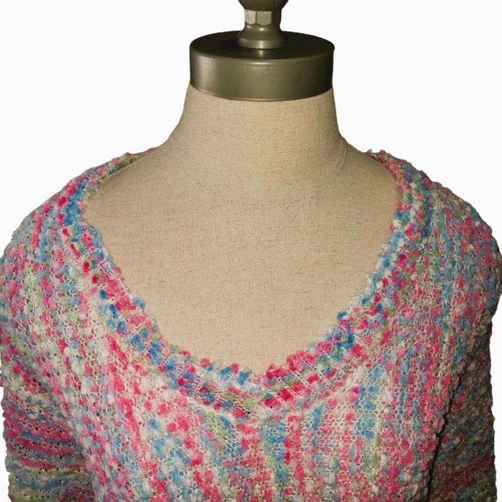 Designer CT768 Ethyl Ladies Pink, Blue & White Long Sleeve Sweater Size L / US 10 / IT 46 - 5 Thumbnail