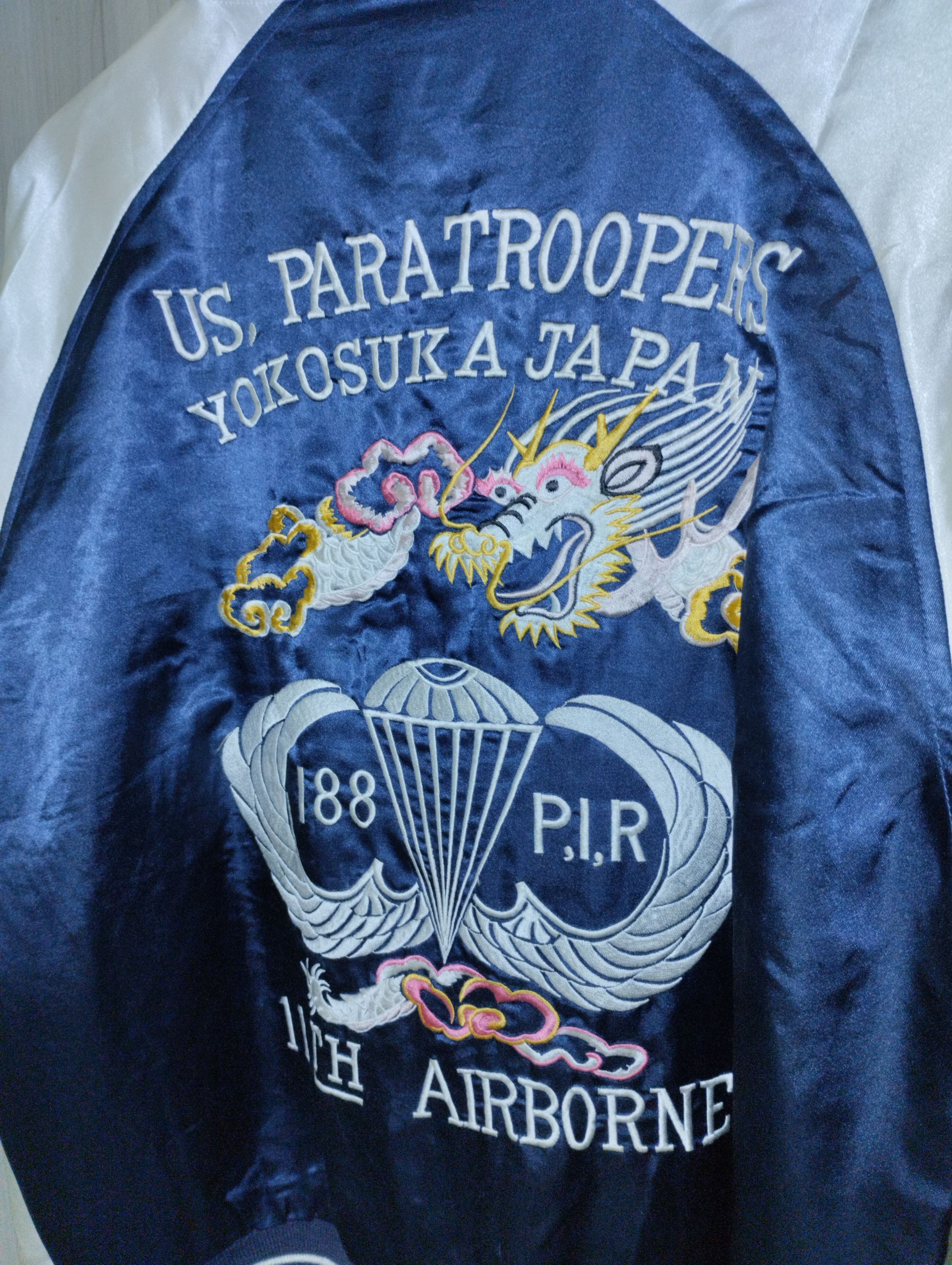 Japanese Brand Sukajan US Paratroopers Yokosuka japan 11 TH Airborne Size US L / EU 52-54 / 3 - 5 Thumbnail