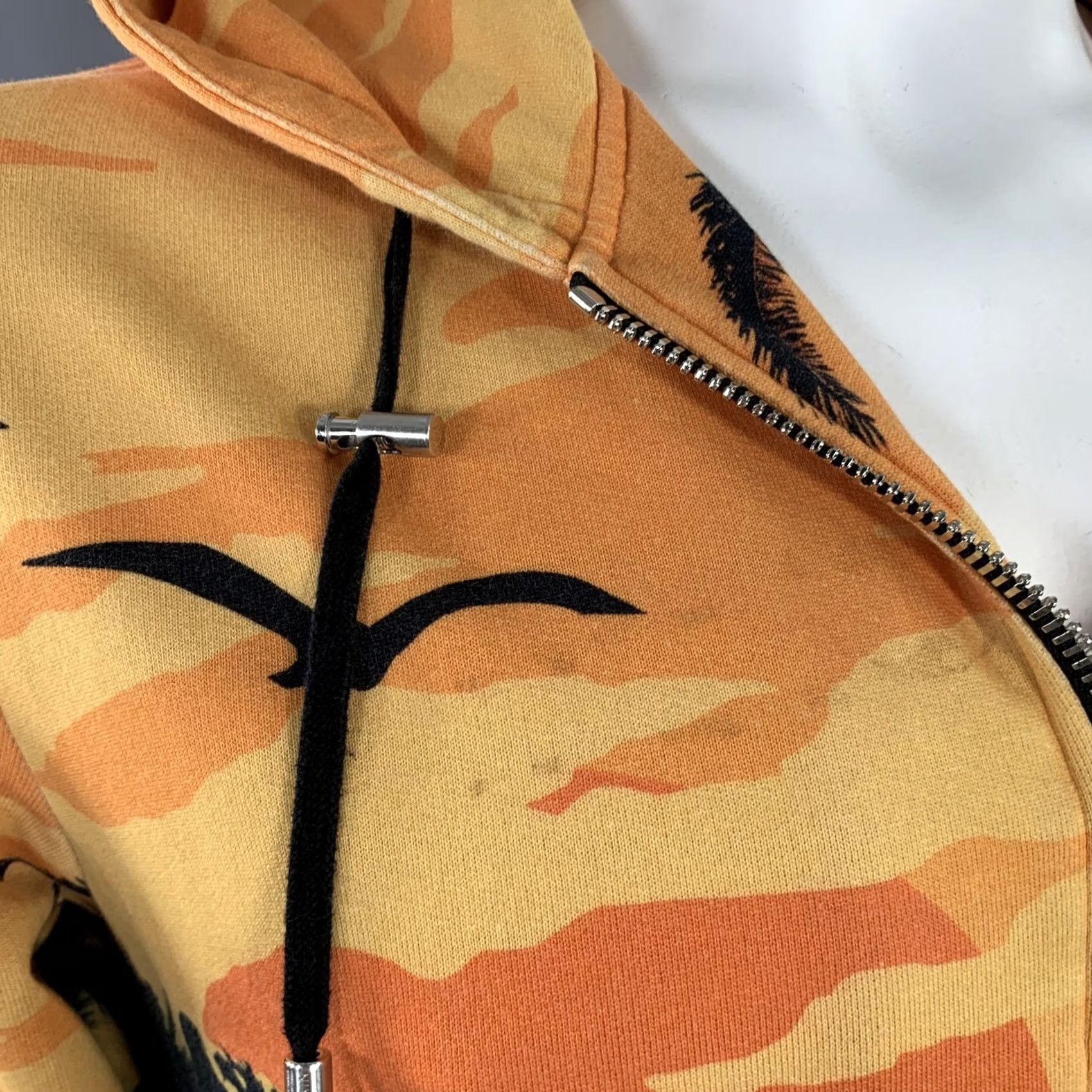 Balmain BALMAIN Hooded Sweatshirt Black Orange Blue Tropical Cotton Zip Up L Men Tubular Pattern Tropical Cotton Sweatshirt Size US L / EU 52-54 / 3 - 7 Thumbnail