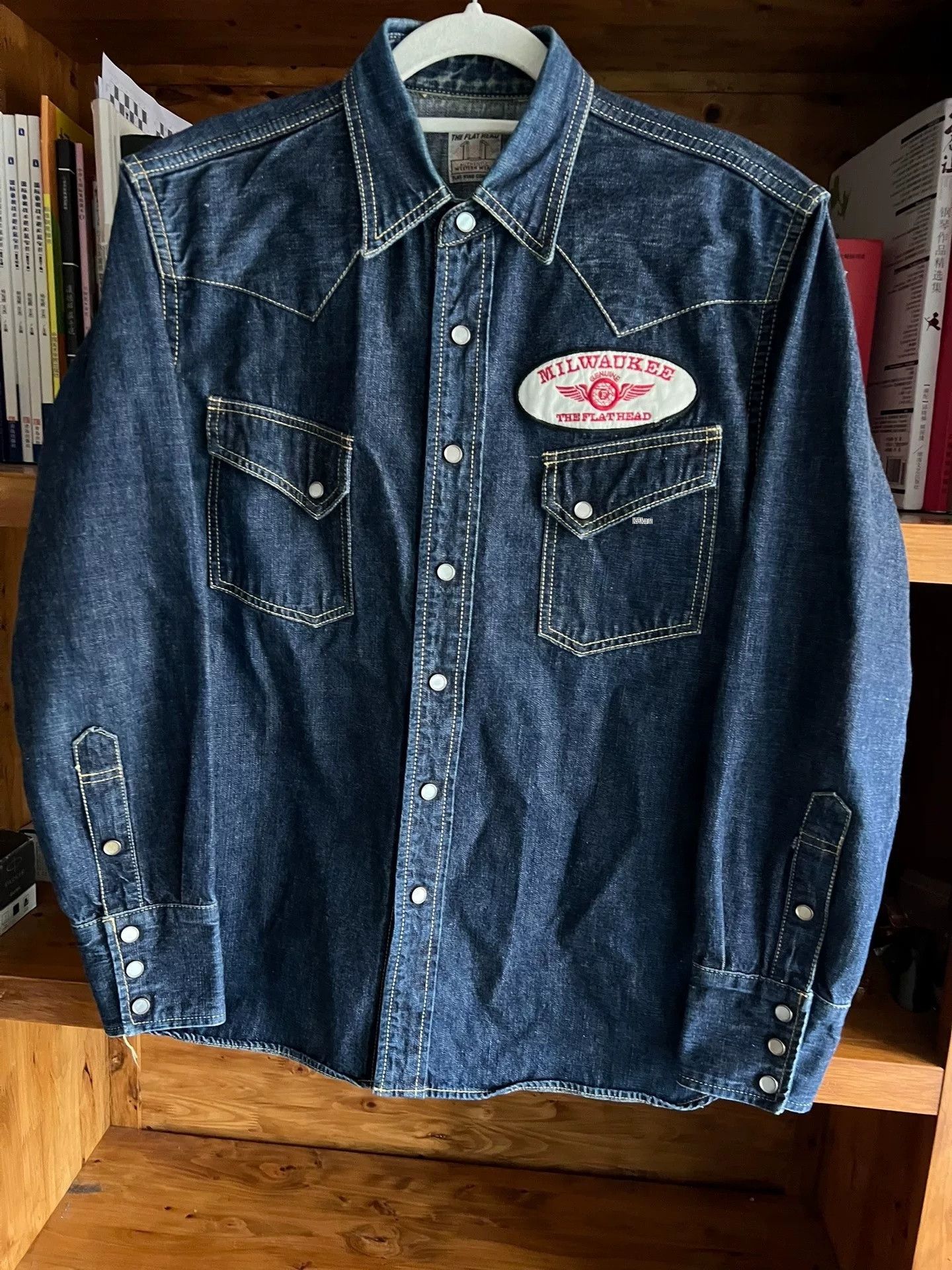 The Flat Head Milwaukee Event Selvedge Western Denim Shirt Size US XXS / EU 40 - 3 Thumbnail