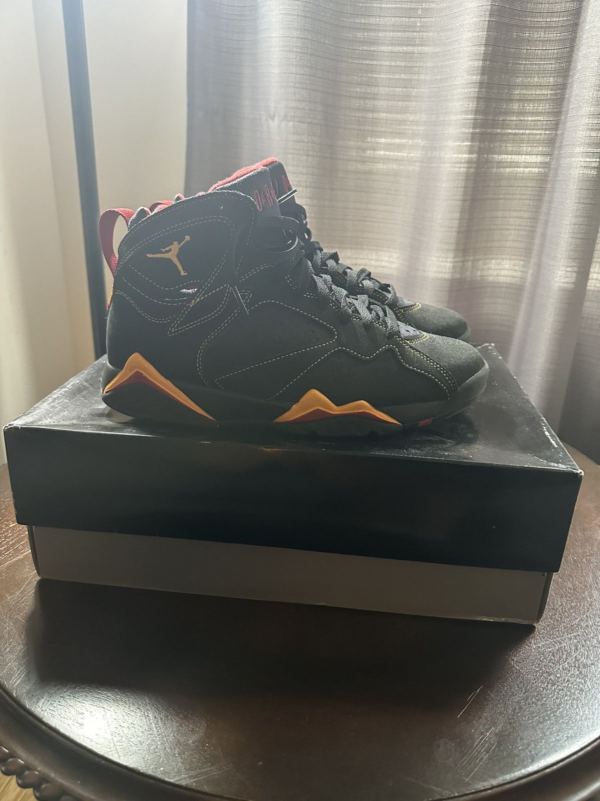 image of Jordan Brand 7 Citrus Shoes in Black, Men's (Size 8)