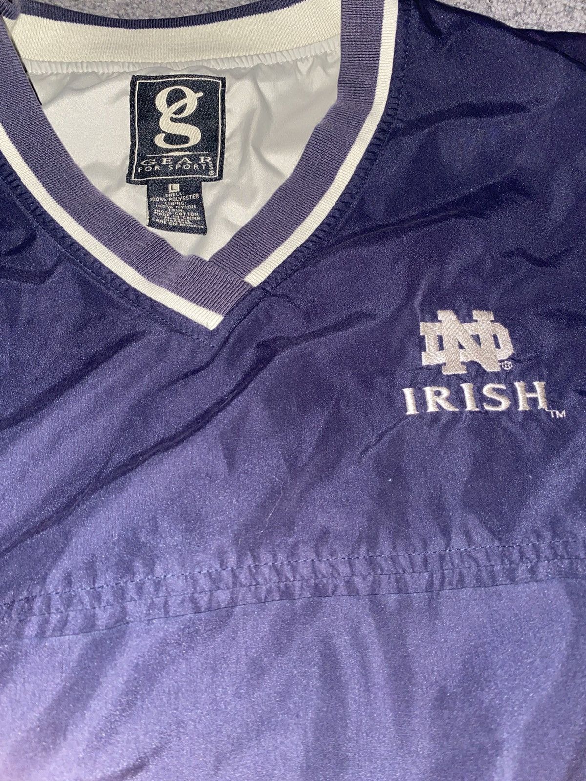 Gear for Sports Notre Dame Navy Blue Vintage Wind Breaker Size US L / EU 52-54 / 3 - 2 Thumbnail