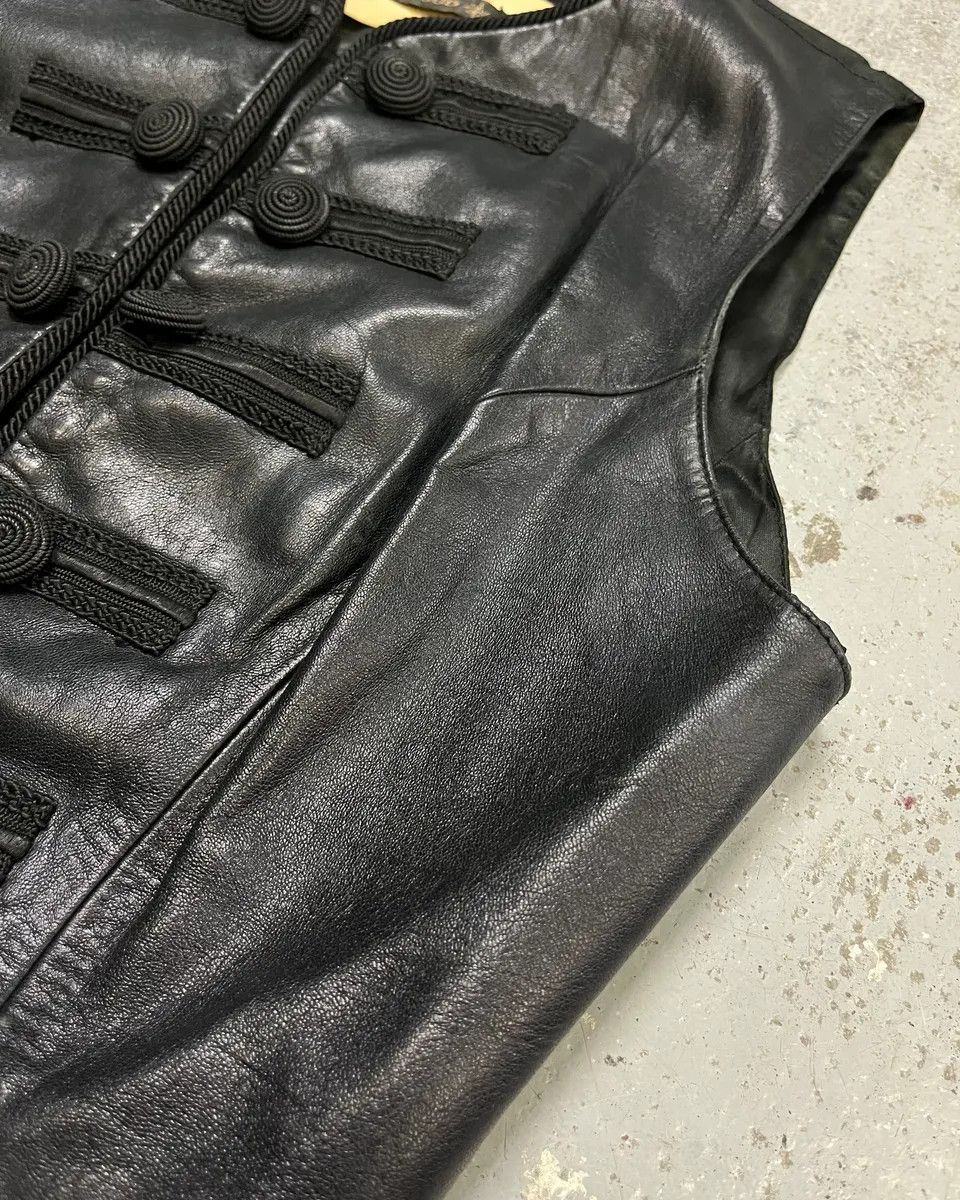 Vintage 1990s Plein Sud Black Leather Button-Front Vest Size S / US 4 / IT 40 - 6 Thumbnail