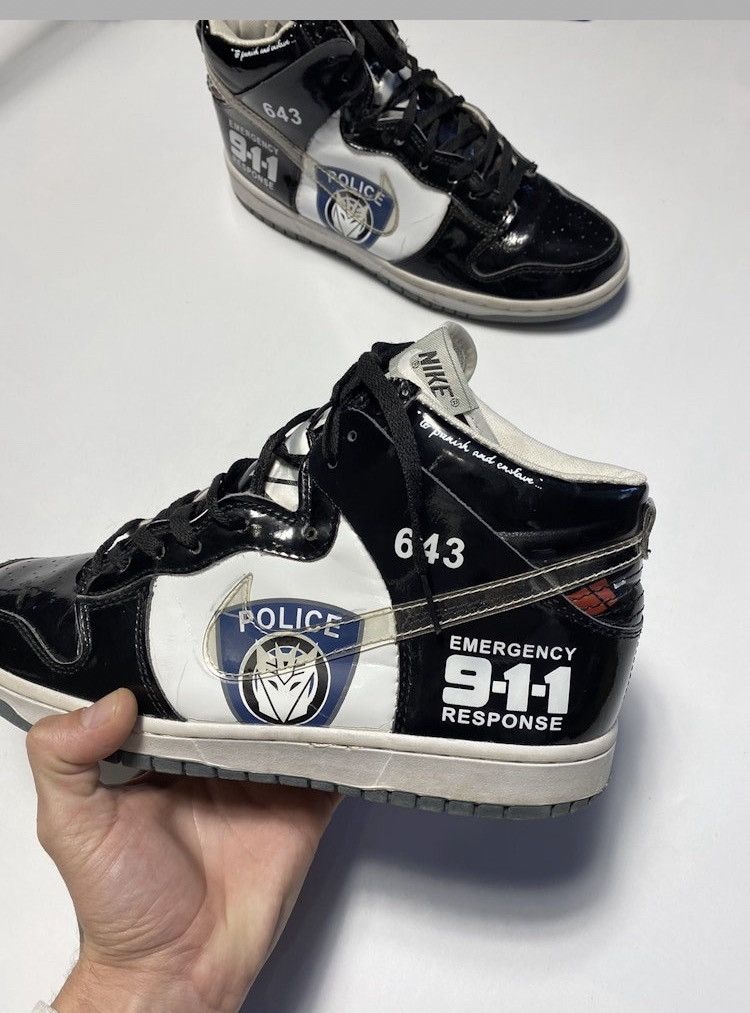 Nike × Vintage Vintage Nike Transformers Police varnish dunk shoes size 10 Size US 10 / EU 43 - 3 Thumbnail