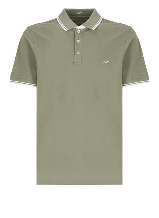 Fay FAY Men Polo Shirts NPMB250140STDW V201 Green Size US L / EU 52-54 / 3 - 1 Thumbnail