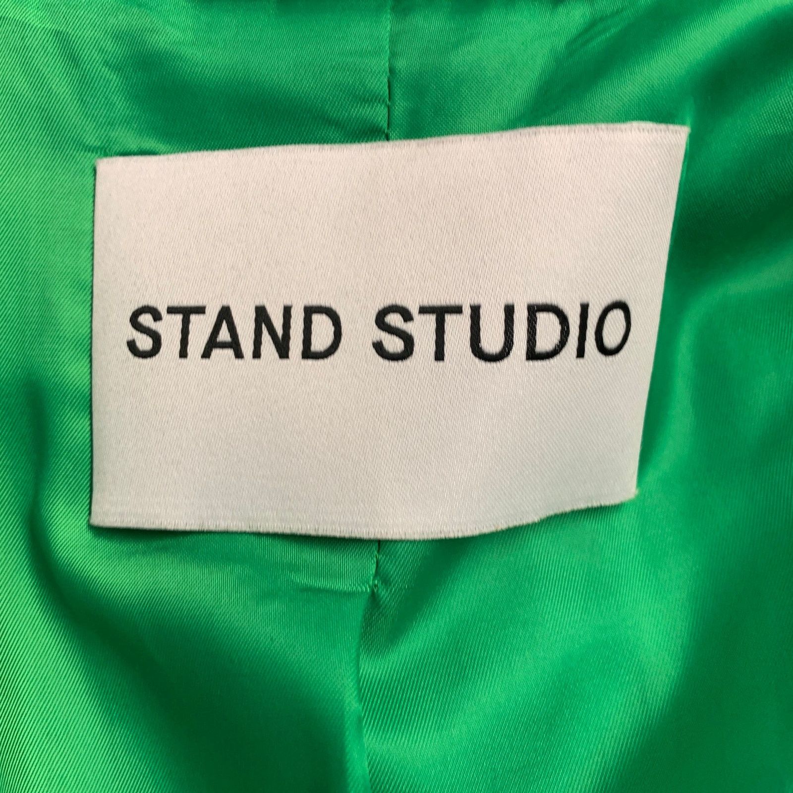 STAND STUDIO Size S Lidya Green Polyester Faux Fur Peak Lapel Coat Size S / US 4 / IT 40 - 5 Thumbnail
