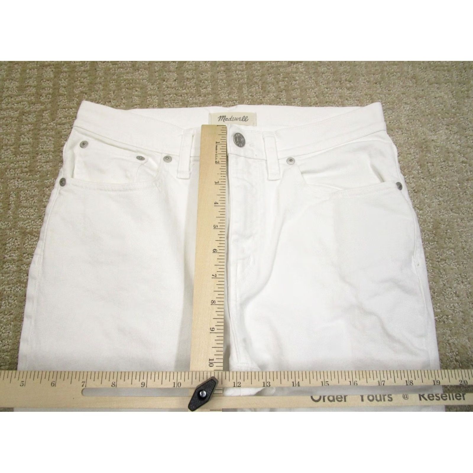 Madewell Madewell Jeans Women 28 White High Rise Straight Cropped Denim Art Logo 5-Pocket Regular Fit Jeans Women Size 28" / US 6 / IT 42 - 7 Thumbnail