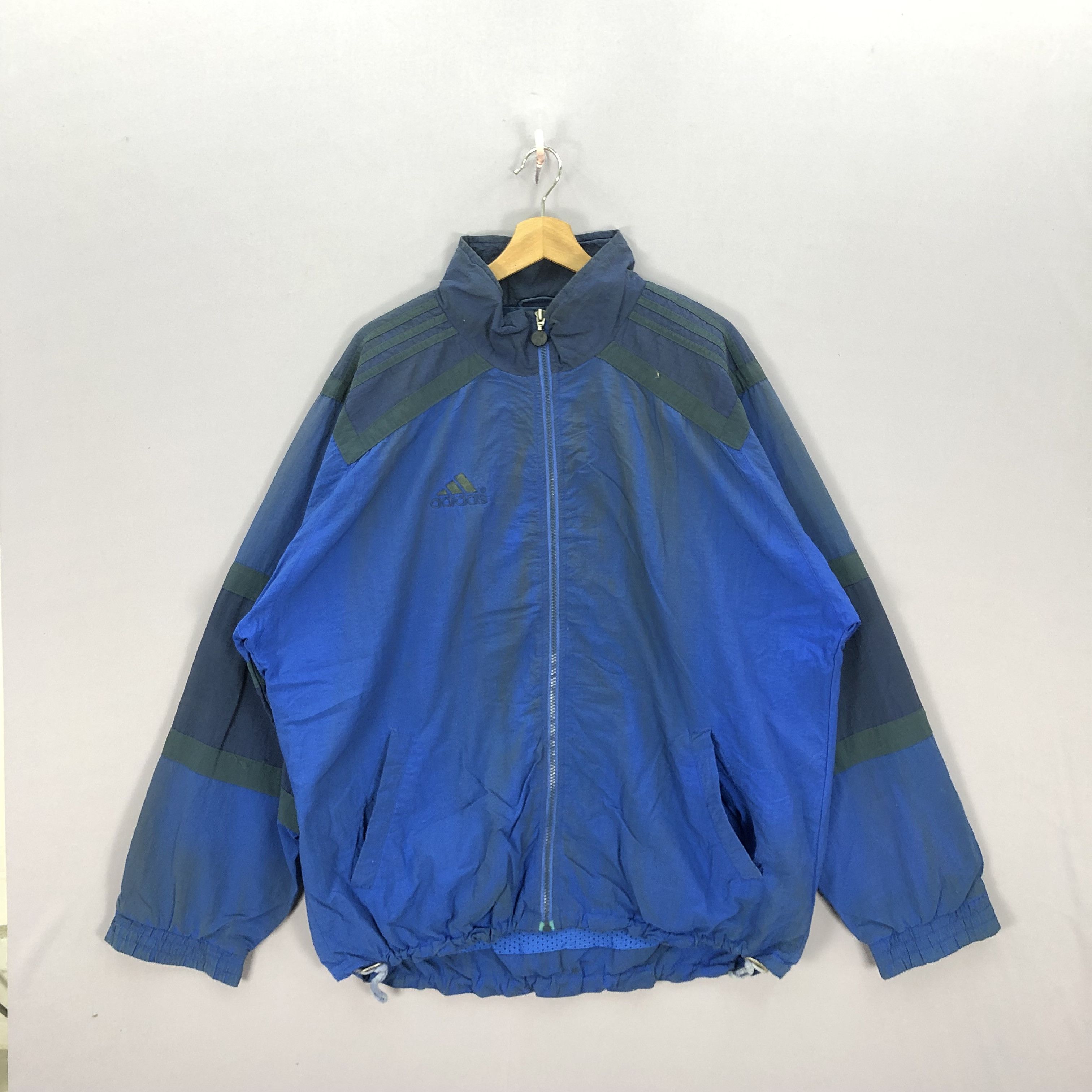 Adidas × Vintage Vintage 90s Dirty Adidas Windbreaker Zipper Jacket Size US L / EU 52-54 / 3 - 2 Thumbnail
