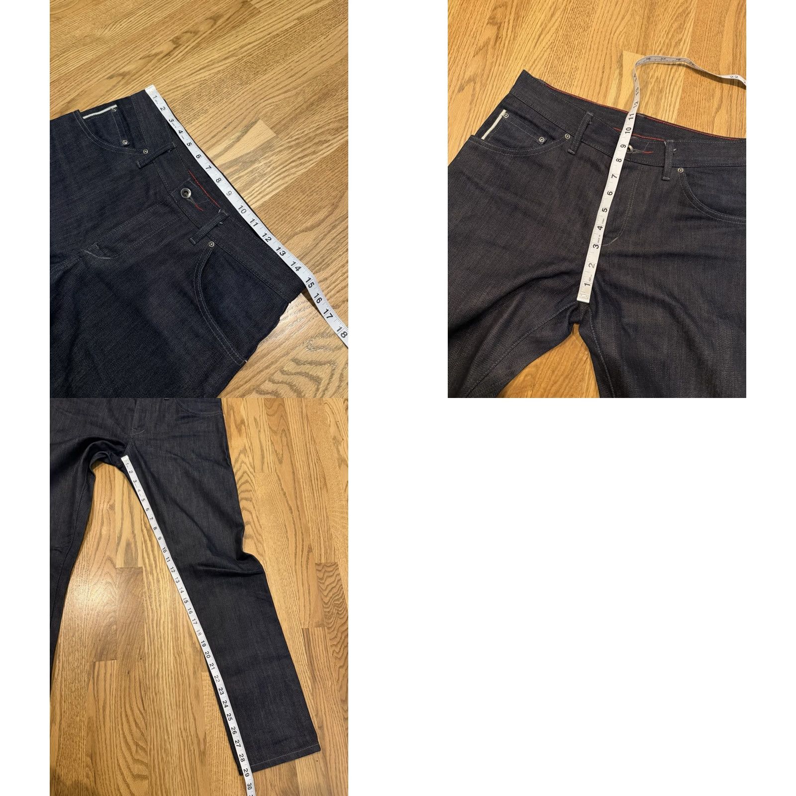 Raleigh Denim Raleigh Denim Martin Jeans Slim 29x29 Blue Denim Regular 30 in Waist 29 in Inseam 29 in 5-Pocket USA Cone Selvage Raw Dark Denim Pants Men’s Size US 29 - 9 Thumbnail