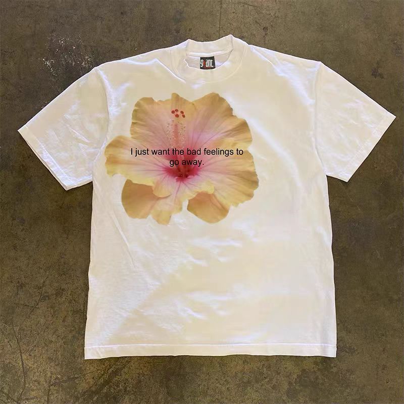 Vintage White casual retro loose floral print t-shirt Size US L / EU 52-54 / 3 - 1 Thumbnail