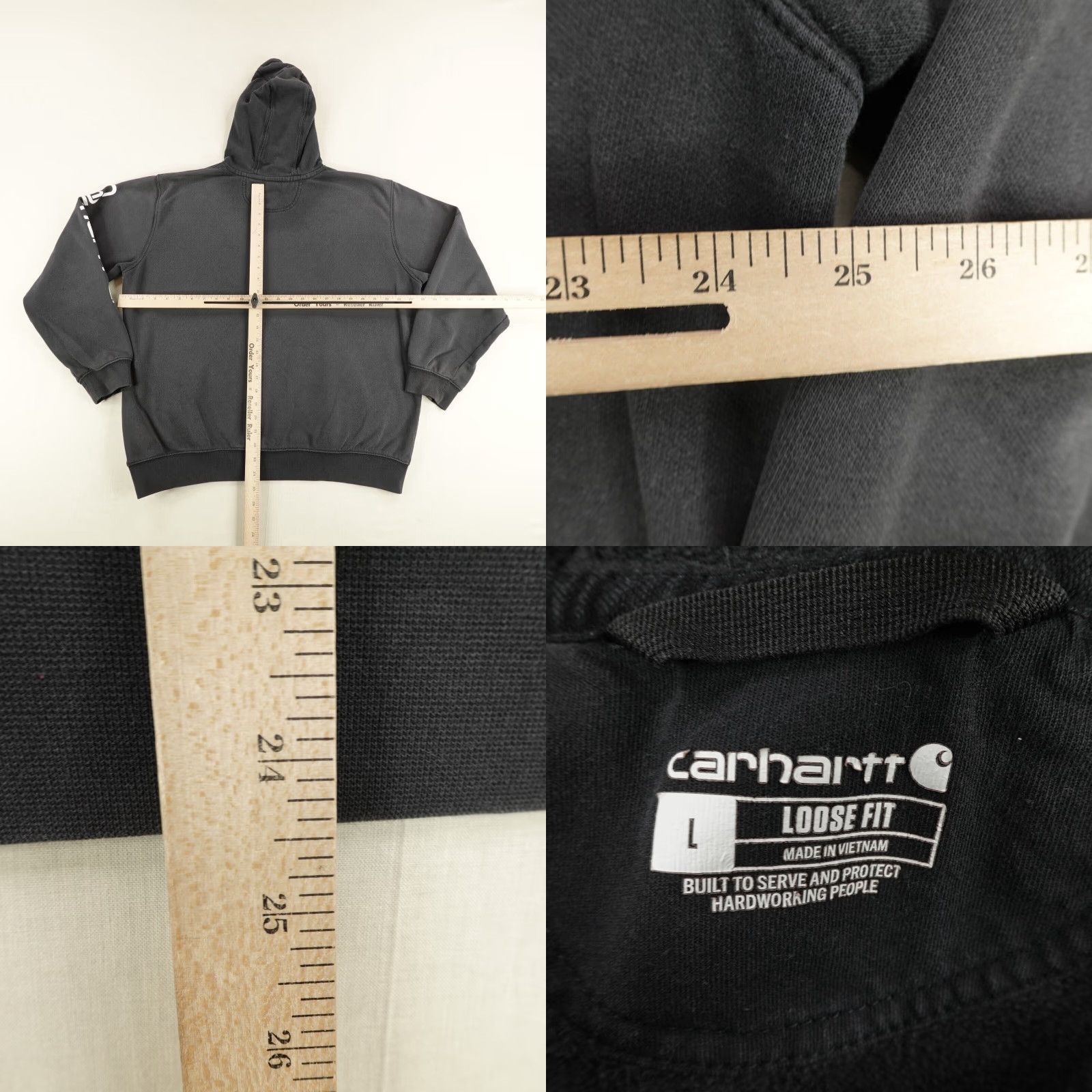 Carhartt Carhartt Hoodie Mens Large Black Loose Fit Midweight Sleeve Sweatshirt Logo Pullover Size US L / EU 52-54 / 3 - 8 Thumbnail