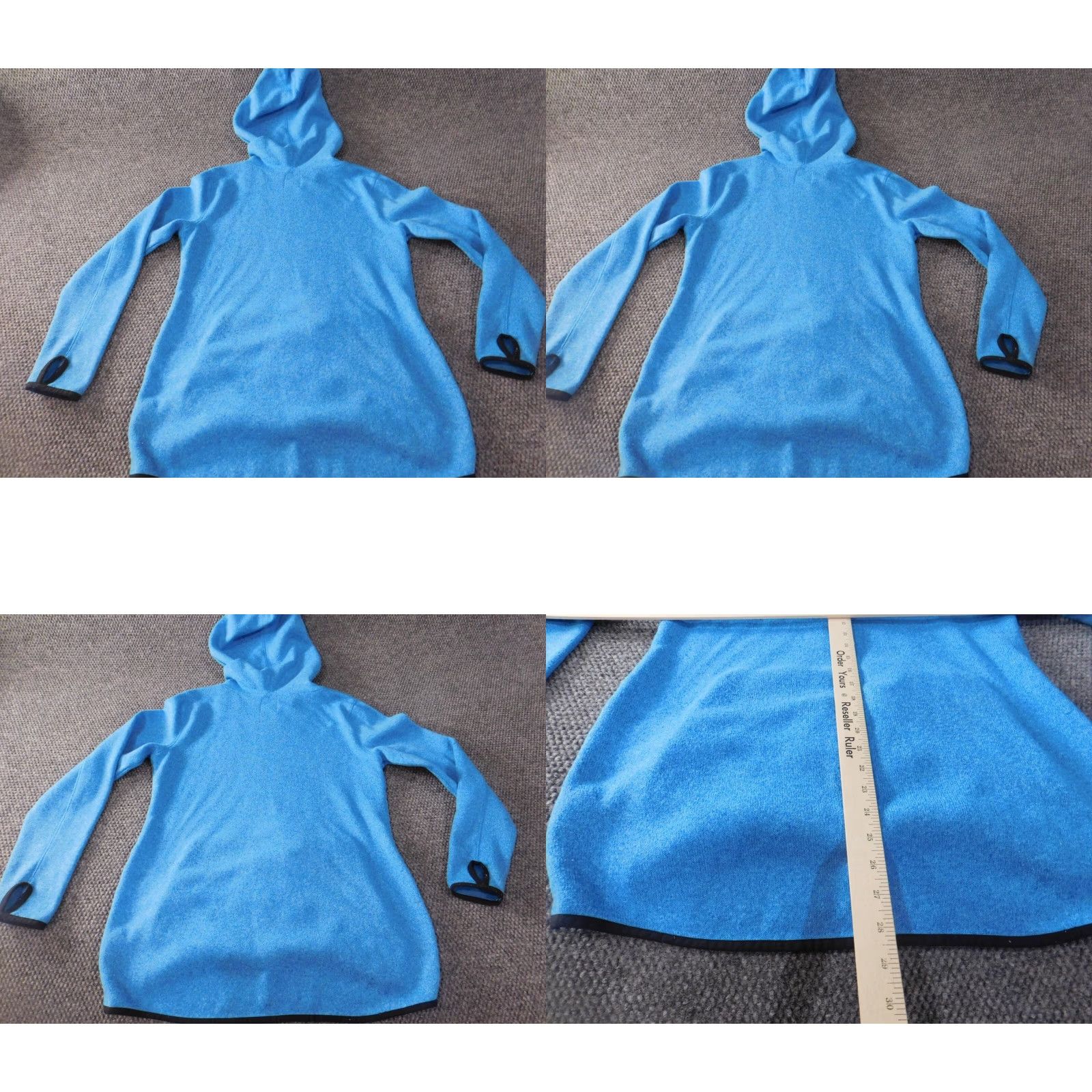 Old Navy Old Navy Womens Hoodie L Blue Solid Polyester Knit Full Zip Pullover Outdoor Walking Size L / US 10 / IT 46 - 8 Thumbnail