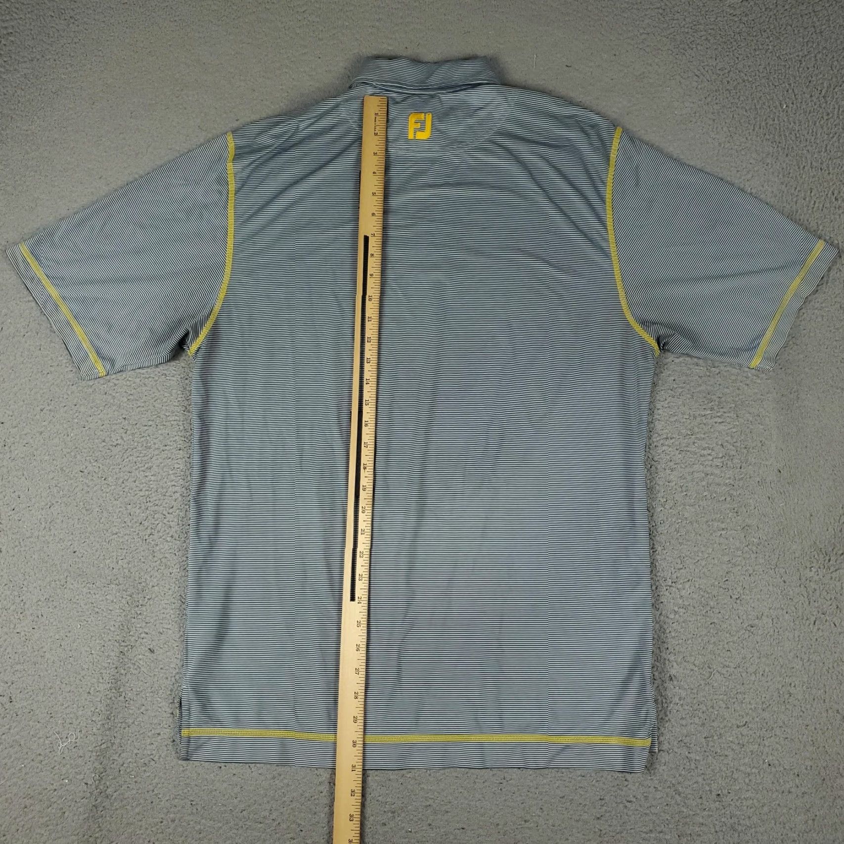 Footjoy FootJoy Performance Golf Polo Shirt Blue Striped Mens Medium Short Sleeve Size US M / EU 48-50 / 2 - 5 Thumbnail