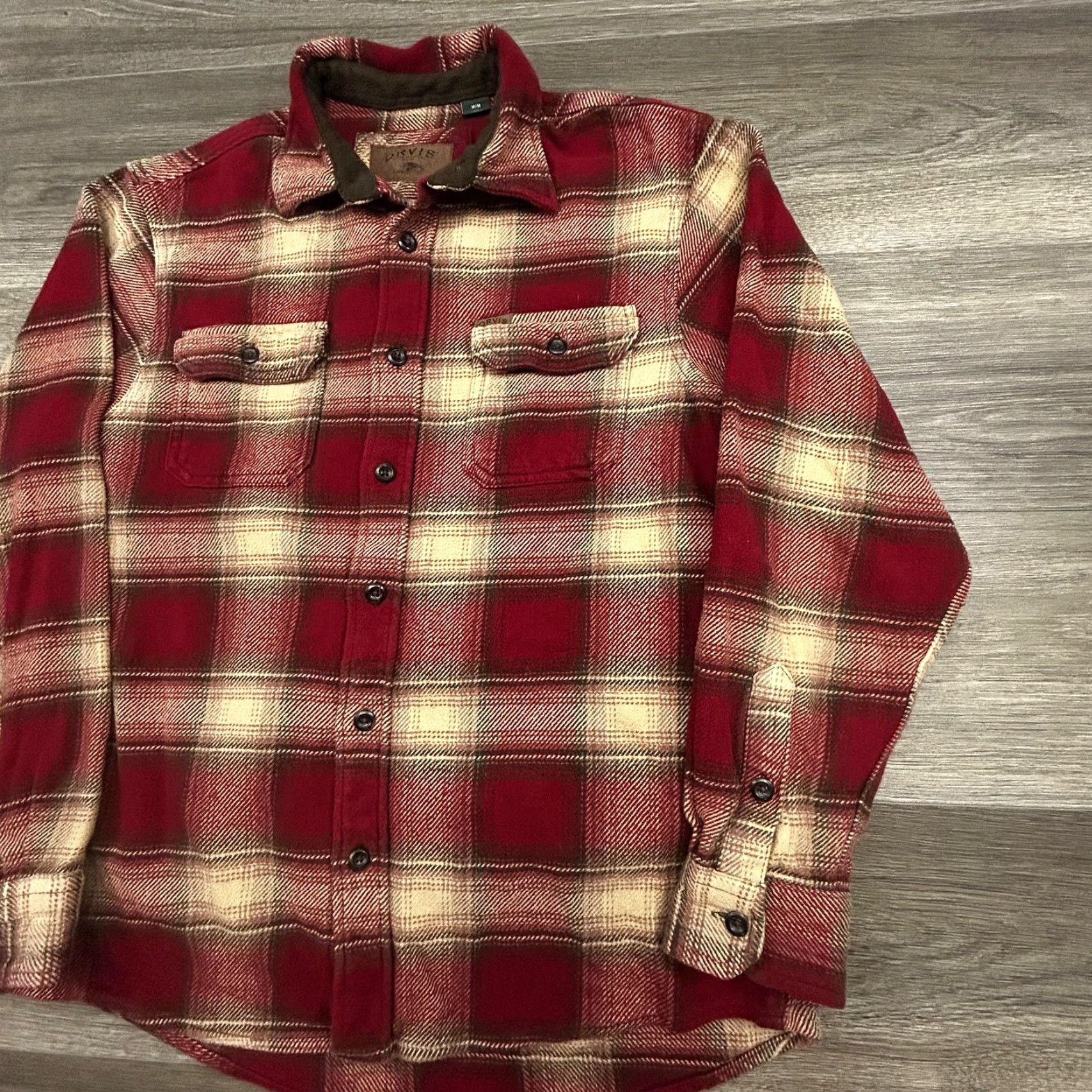 Orvis Orvis Shirt Jacket Mens Medium Red Plaid Flannel Lined Insulated Warm Outdoor Featured Pockets Button Front Casual Workwear Jacket Size US M / EU 48-50 / 2 - 4 Thumbnail