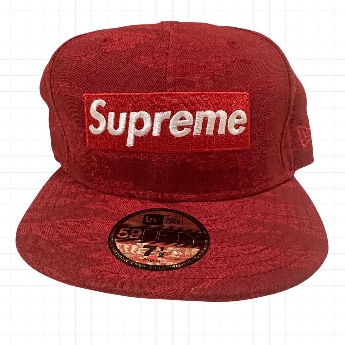 Supreme Supreme Red Tiger Stripe Camo 7 1/2 Fitted New Era Cap Hat Size ONE SIZE - 2 Thumbnail