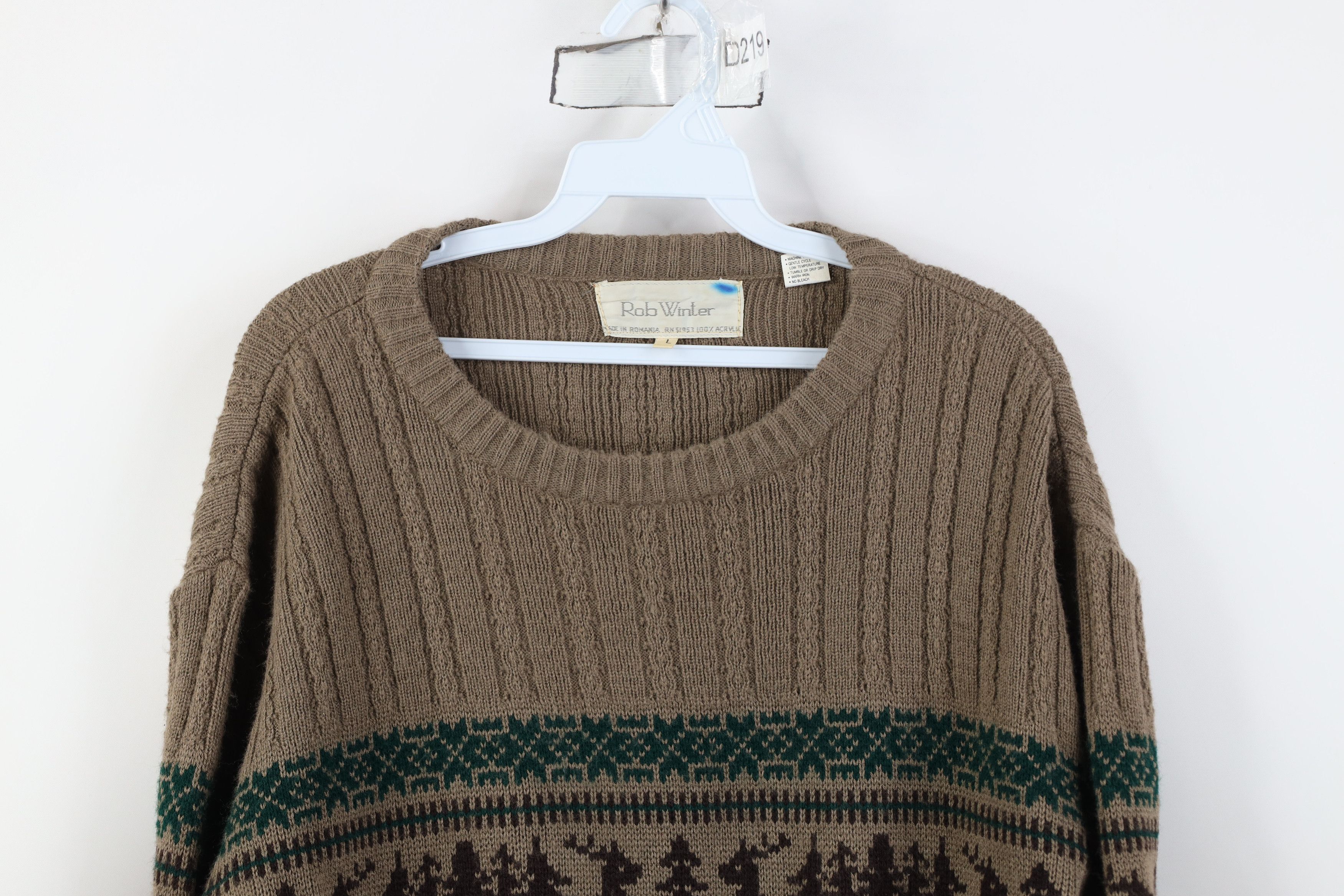 Vintage Vintage 70s Streetwear Fair Isle Cable Knit Crewneck Sweater Size US L / EU 52-54 / 3 - 2 Thumbnail