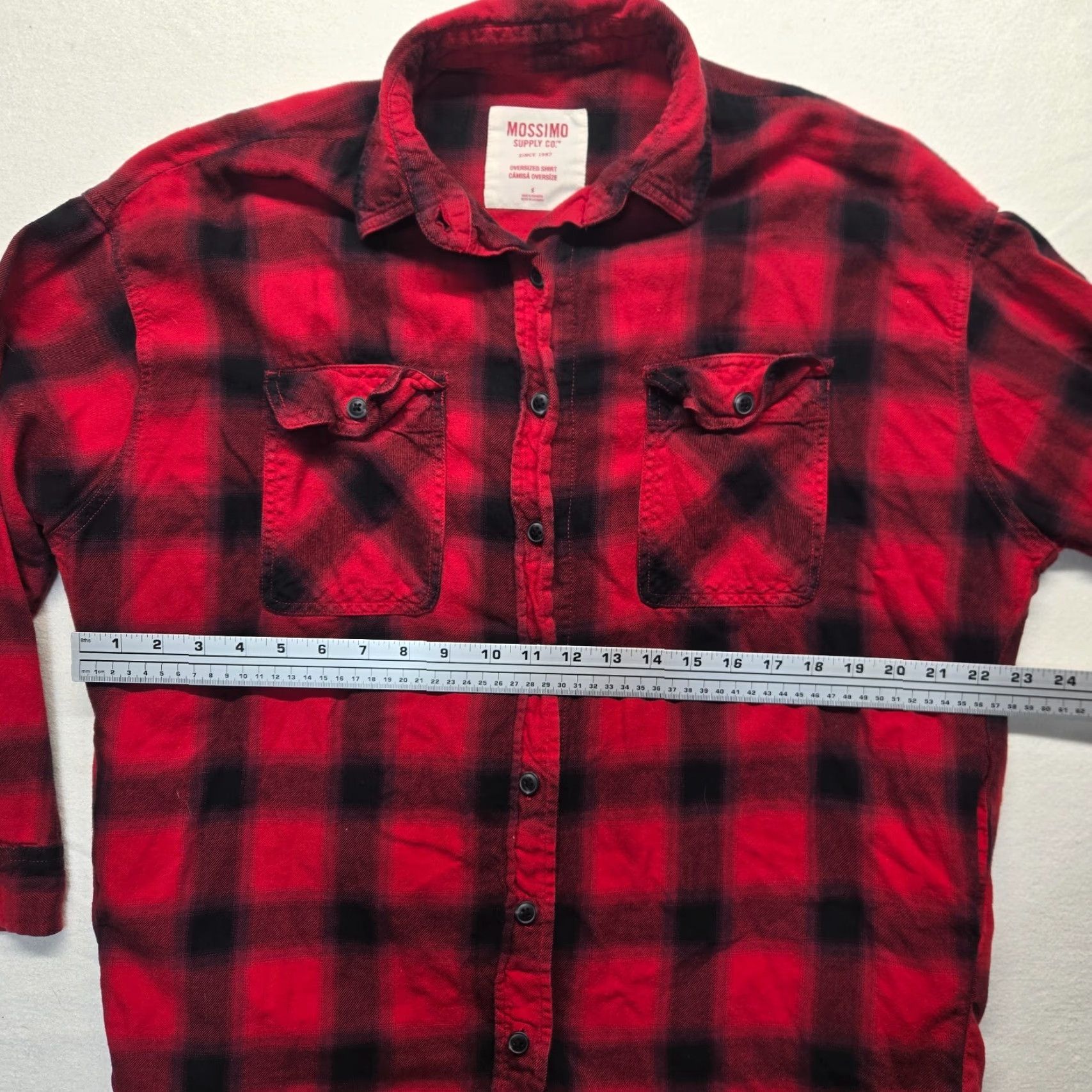 Mossimo Mossimo Supply Co Shirt Over Size Plaid Flannel Adult Men's Size S Small Red Cotton Button-Up Size S / US 4 / IT 40 - 5 Thumbnail