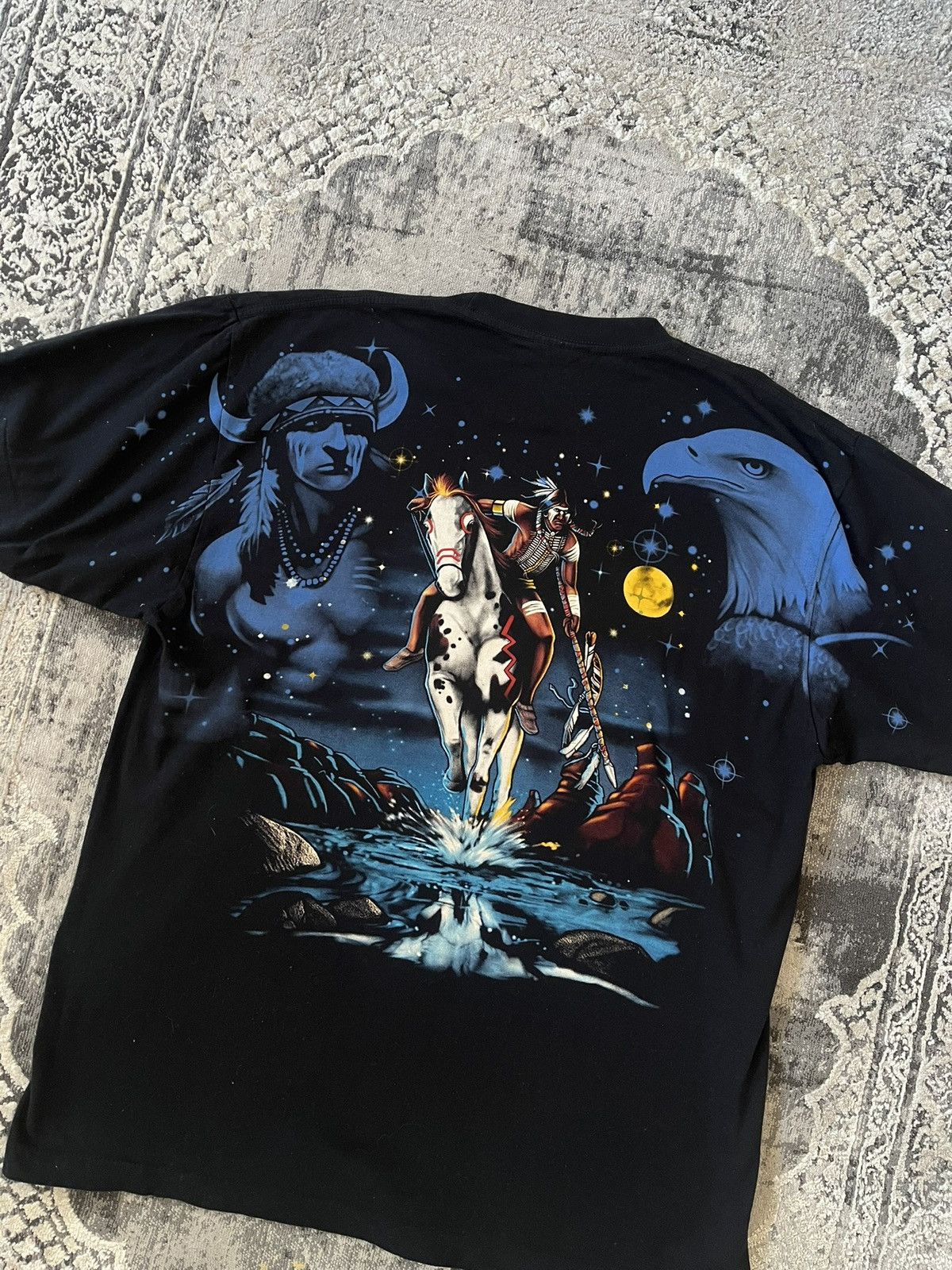 Liquid Blue Vintage Native American overprinted T-shirt 360 print merch Size US L / EU 52-54 / 3 - 4 Thumbnail