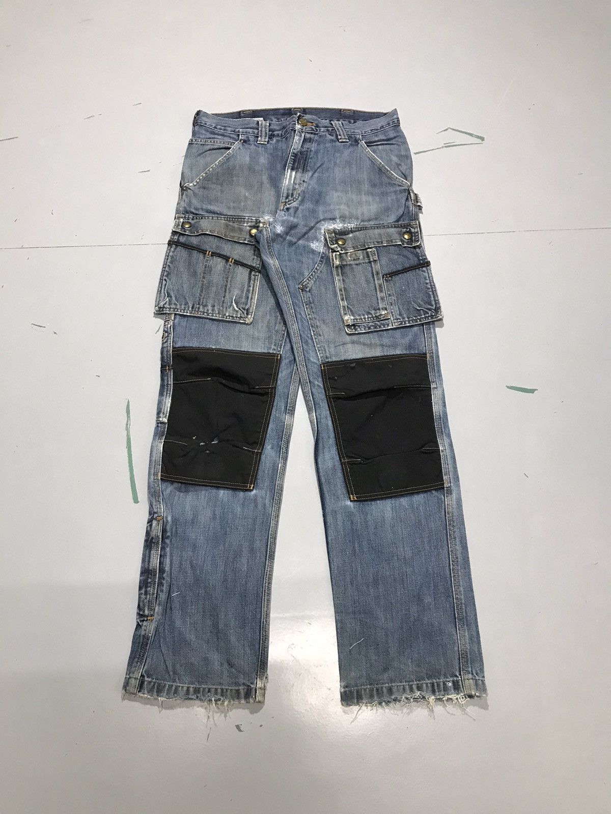 Vintage Carhartt EB229 DKW double knee repaired cargo denim