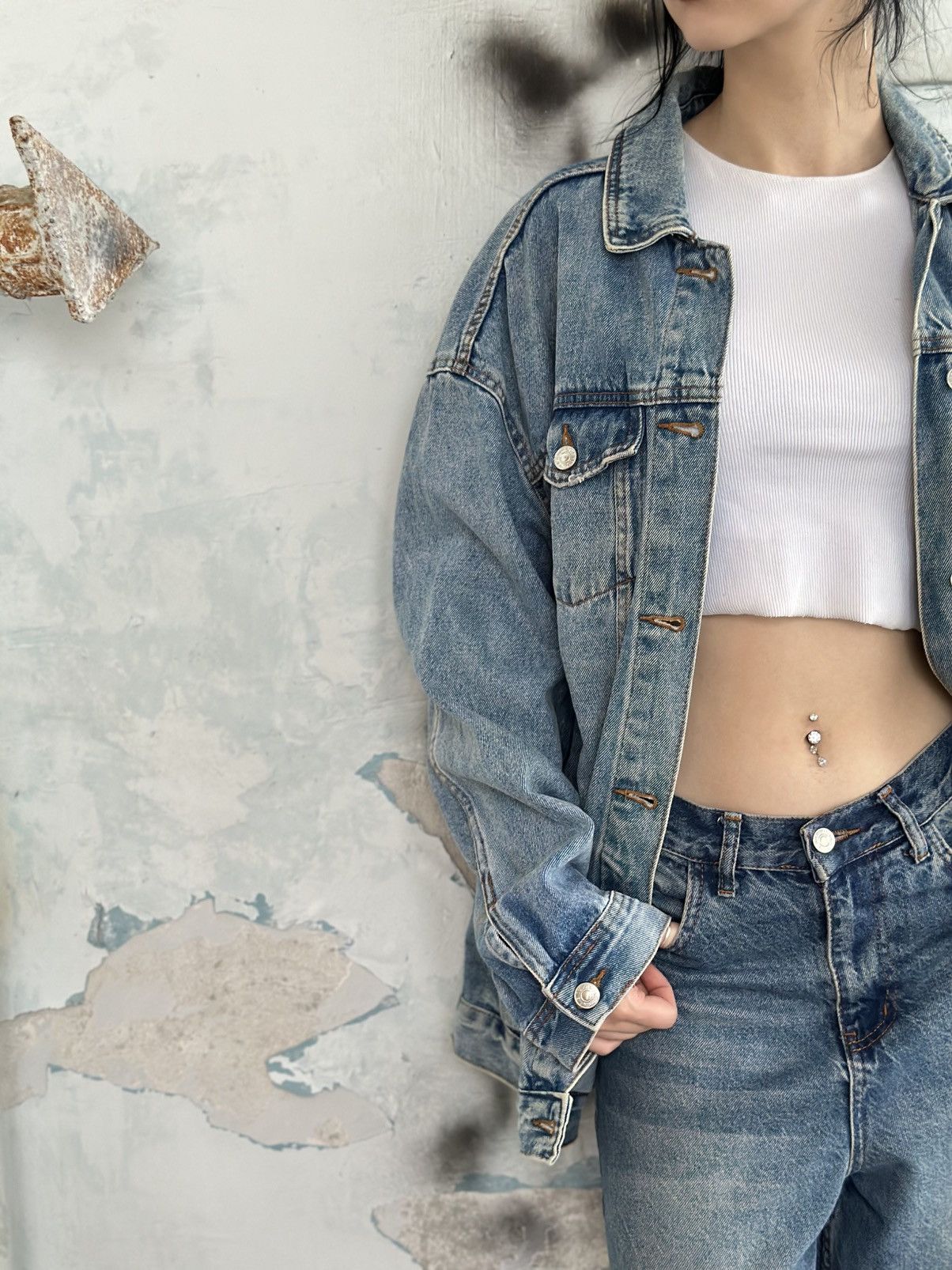New Look VTG Mans Denim Jacket New Look Size XL Y2K 00s USA Hype Tren Size US XL / EU 56 / 4 - 5 Thumbnail