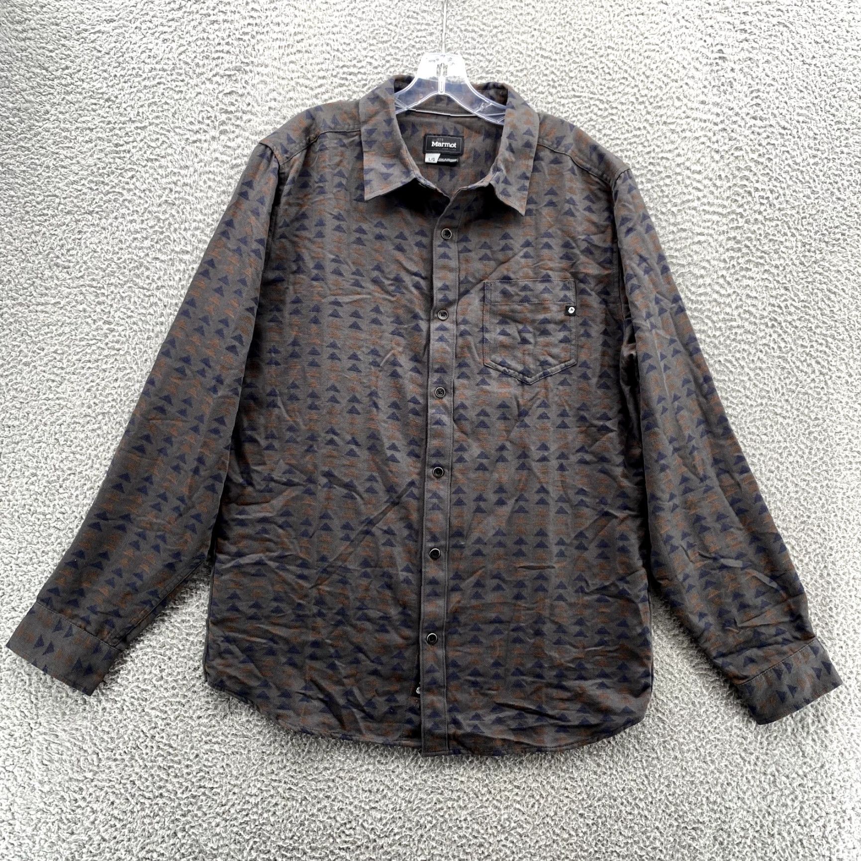 Marmot Marmot Shirt Adult Large Gray For Life Aztec Print Flannel Casual Outdoor Men's Size US L / EU 52-54 / 3 - 2 Thumbnail