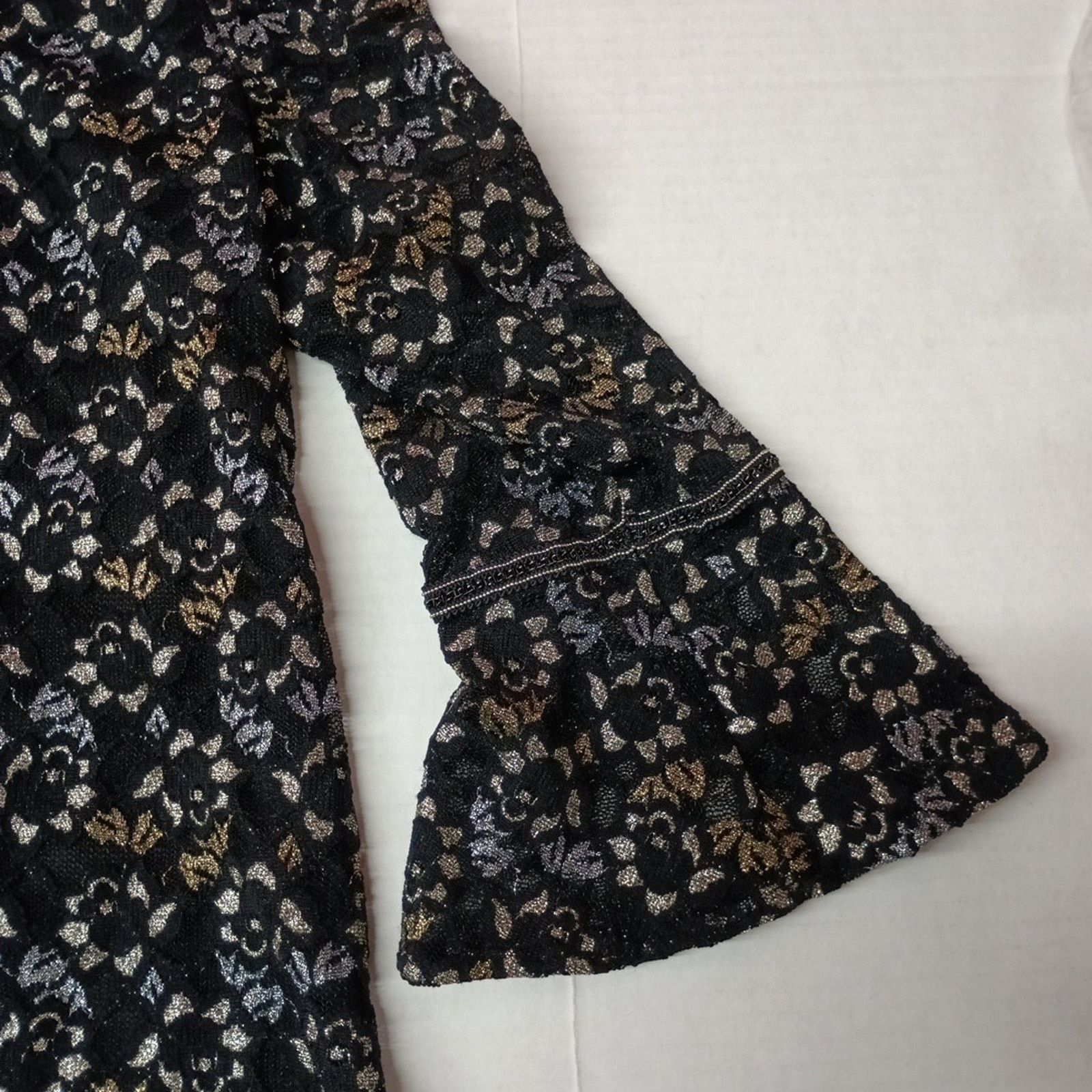 Other JM Collection Woman's Rosette Top Size XL Sequin Lined Lace Size XL / US 12-14 / IT 48-50 - 2 Thumbnail