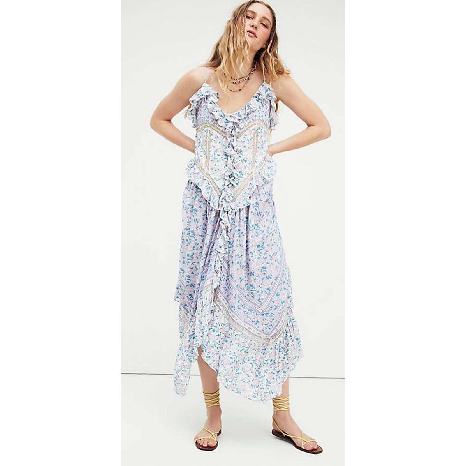 Free People New Free People Canyon Moon Maxi Top $248 X-SMALL Floral Size XS / US 0-2 / IT 36-38 - 1 Thumbnail