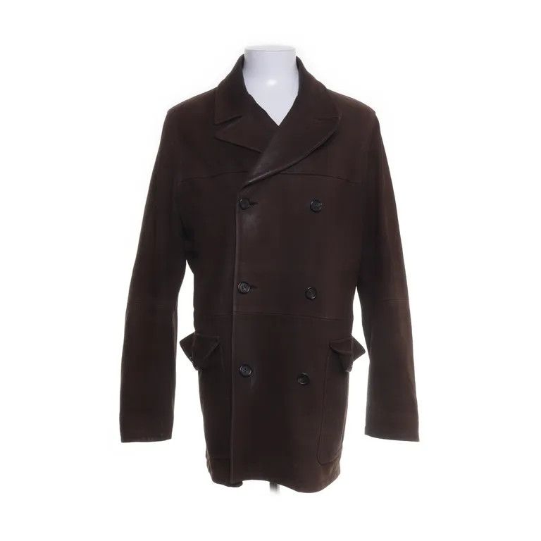Prada Brown Leather Duffle Coat Size US L / EU 52-54 / 3 - 1 Thumbnail