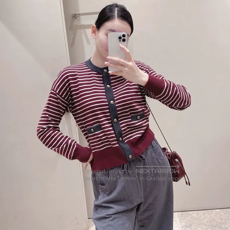 Brunello Cucinelli Brunello Cucinelli W25 Striped Button Knit Sweater Size M / US 6-8 / IT 42-44 - 6 Thumbnail