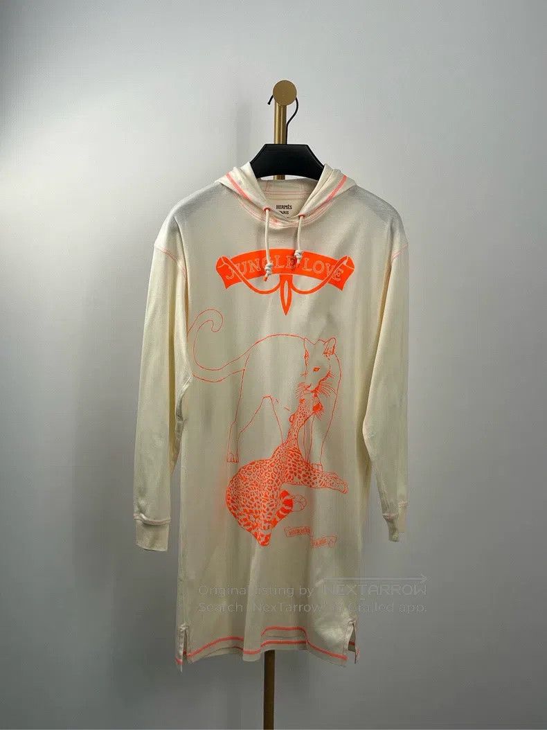 Hermes Hermes Beige Printed Hooded Long Sleeve Dress Size XXS / US 00 / IT 34 - 1 Thumbnail