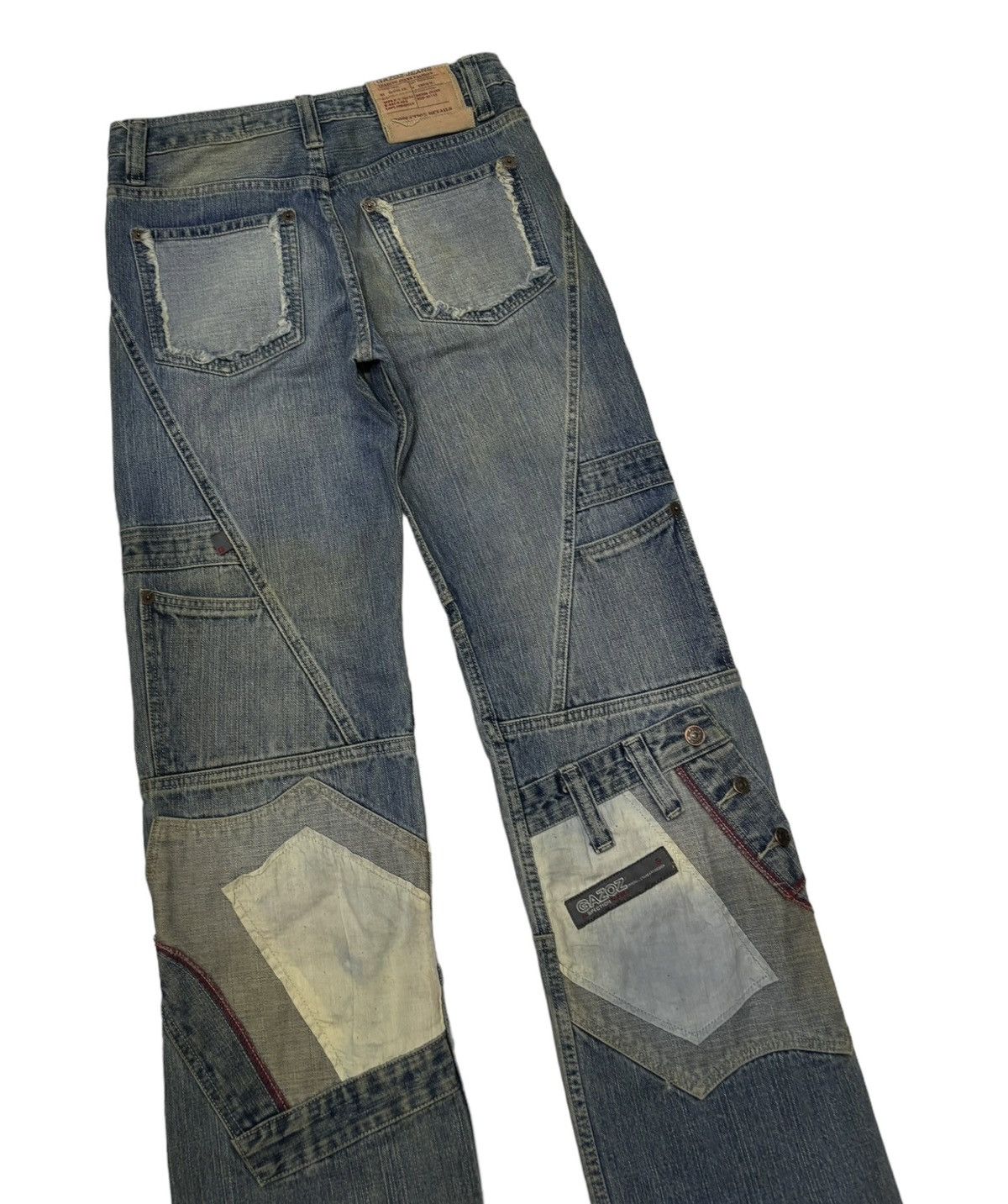 14th Addiction RECONSTUCTED MULTI POCKET DENIM PATCHWORK GAZOZ JEANS HYPE Size US 32 / EU 48 - 4 Thumbnail