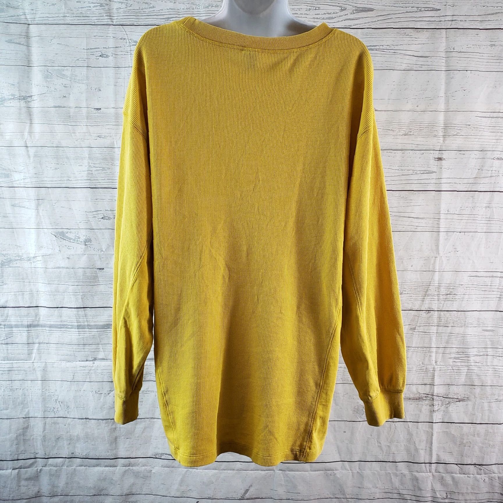 Vintage Wild Fable Womens Thermal Top L Mustard Yellow Long Sleeve Cotton Blend Shirt Womens L Yellow Thermal Size L / US 10 / IT 46 - 4 Thumbnail
