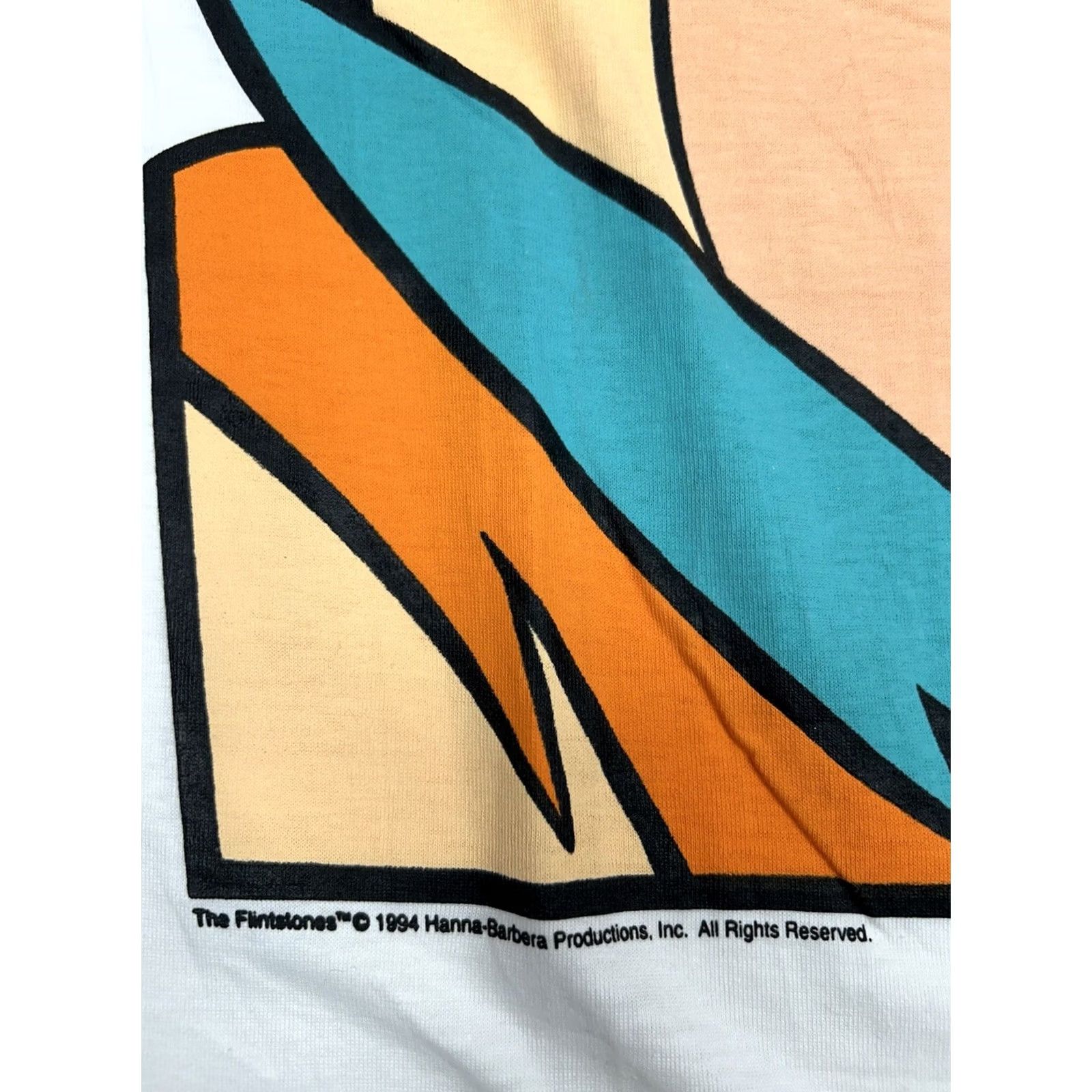 FRED VINTAGE The Flintstones T-Shirt Mens Large White Fred Flintstone Big Face 1994 90s Cartoon TV Show Hanna-Barbera Size US L / EU 52-54 / 3 - 3 Thumbnail