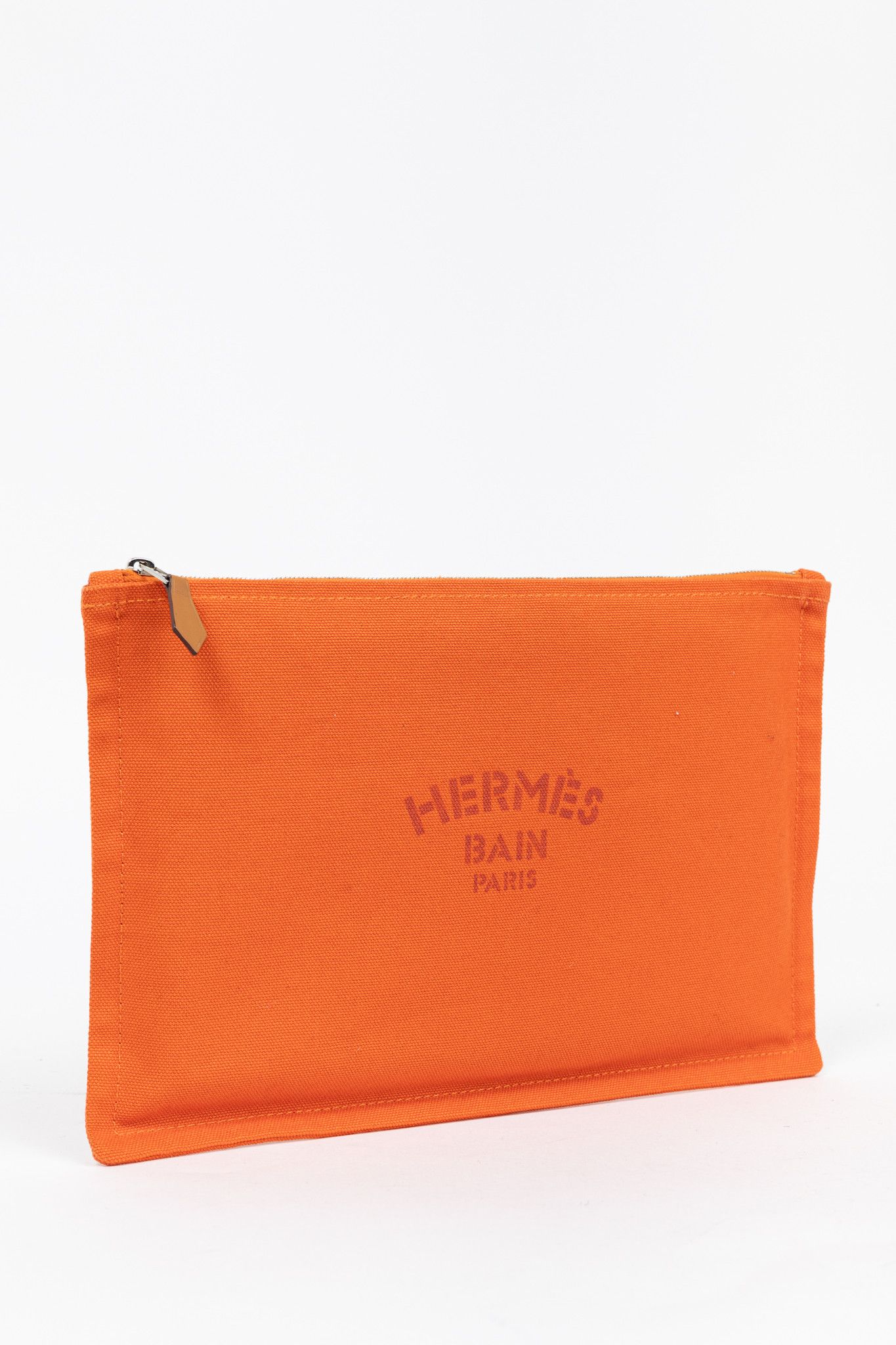 Hermes Hermes Flat Yachting GM Orange Logo Toile Pouch Size ONE SIZE - 2 Thumbnail